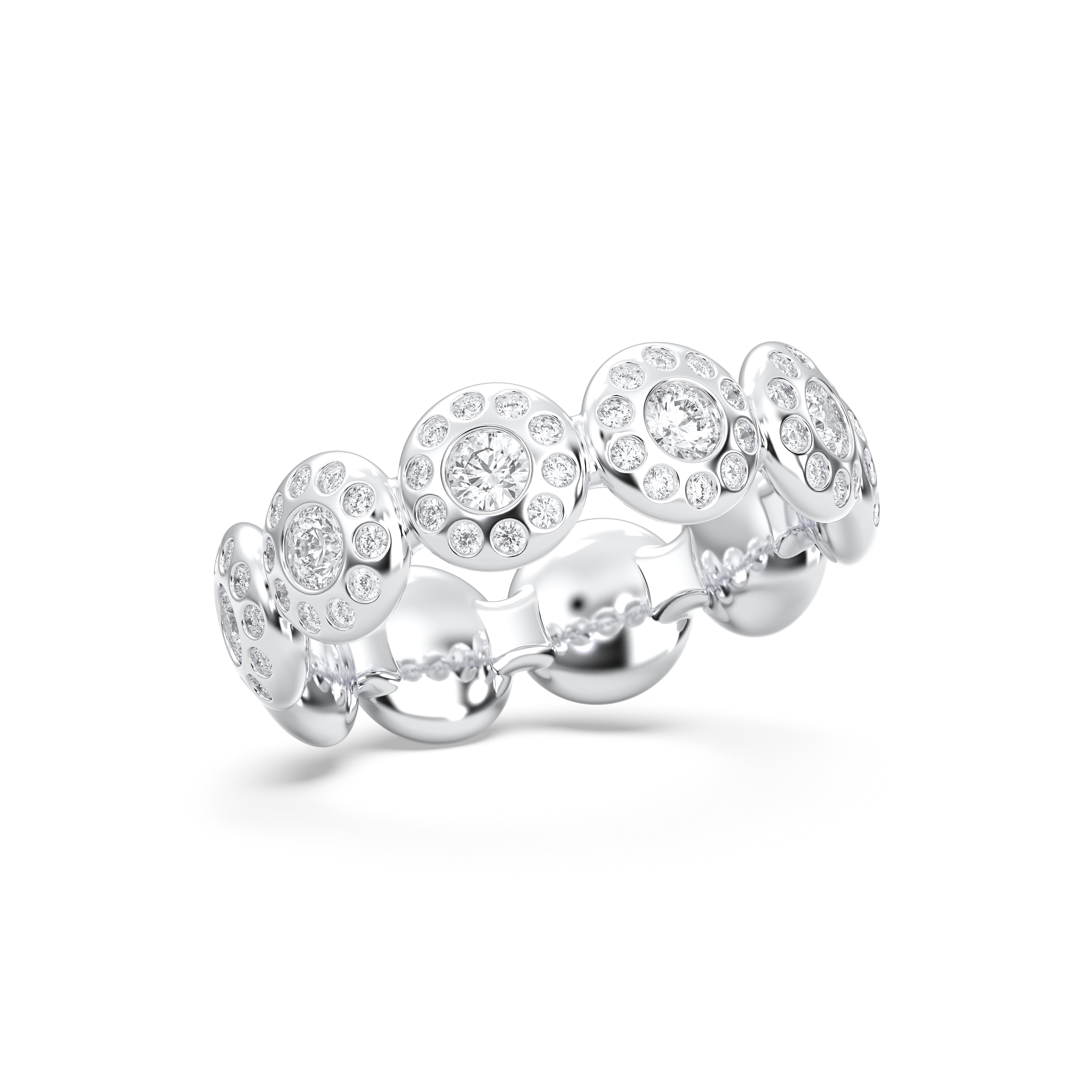 Round Shape 1 Carat Lab Grown Diamond Luxurious Style Wedding Band in Solid Gold for Women
