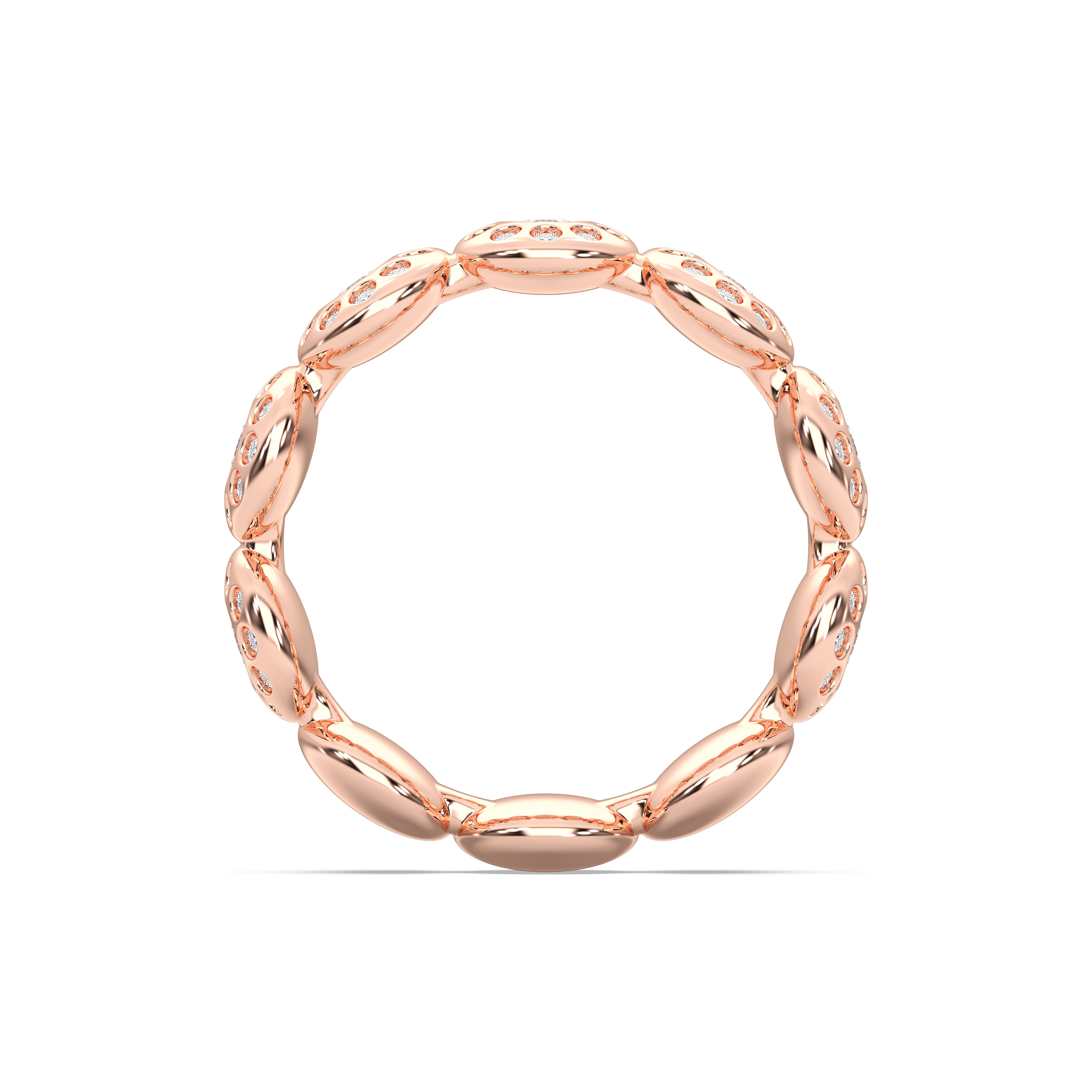 Round Shape 1 Carat Lab Grown Diamond Luxurious Style Wedding Band in Solid Gold for Women