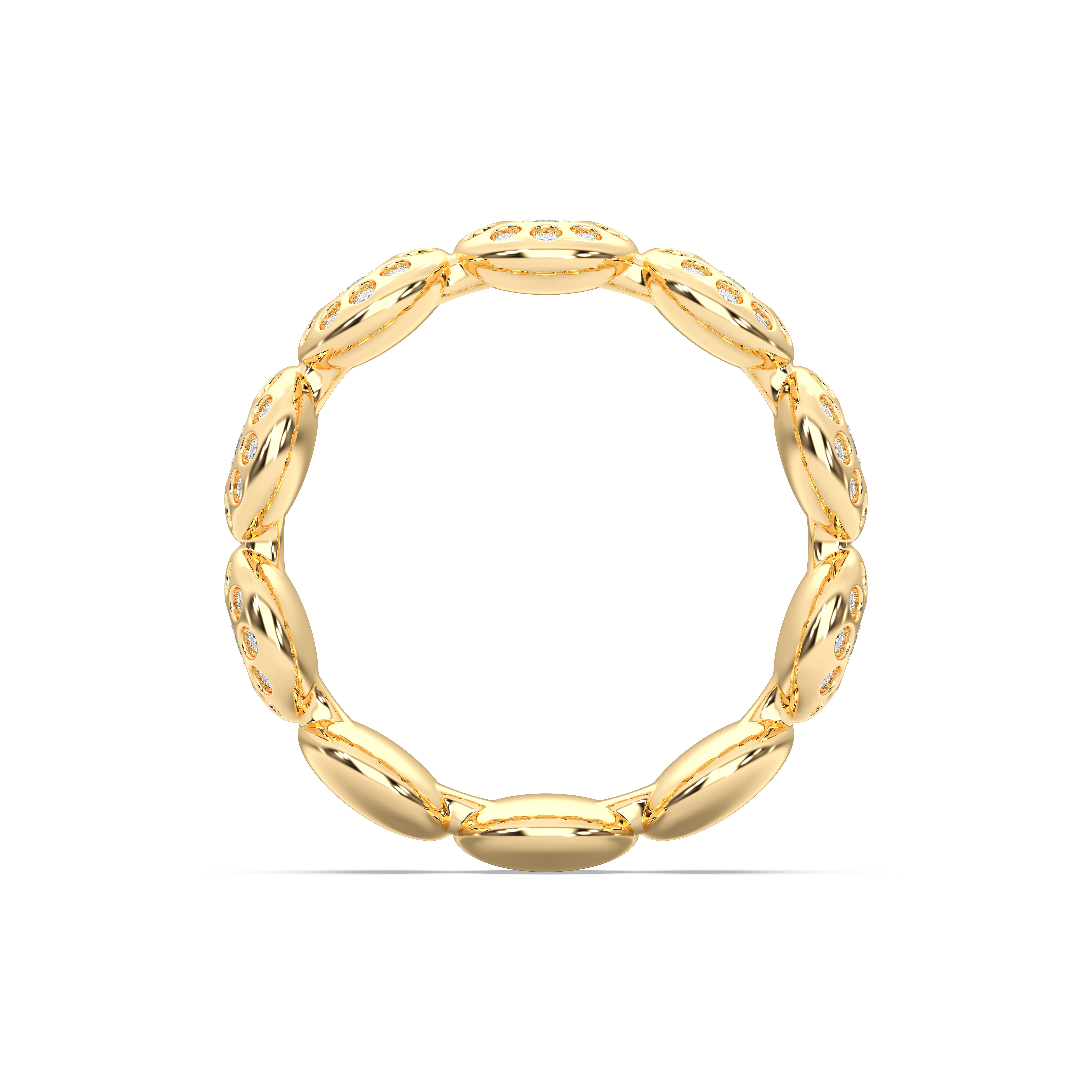 Round Shape 1 Carat Lab Grown Diamond Luxurious Style Wedding Band in Solid Gold for Women