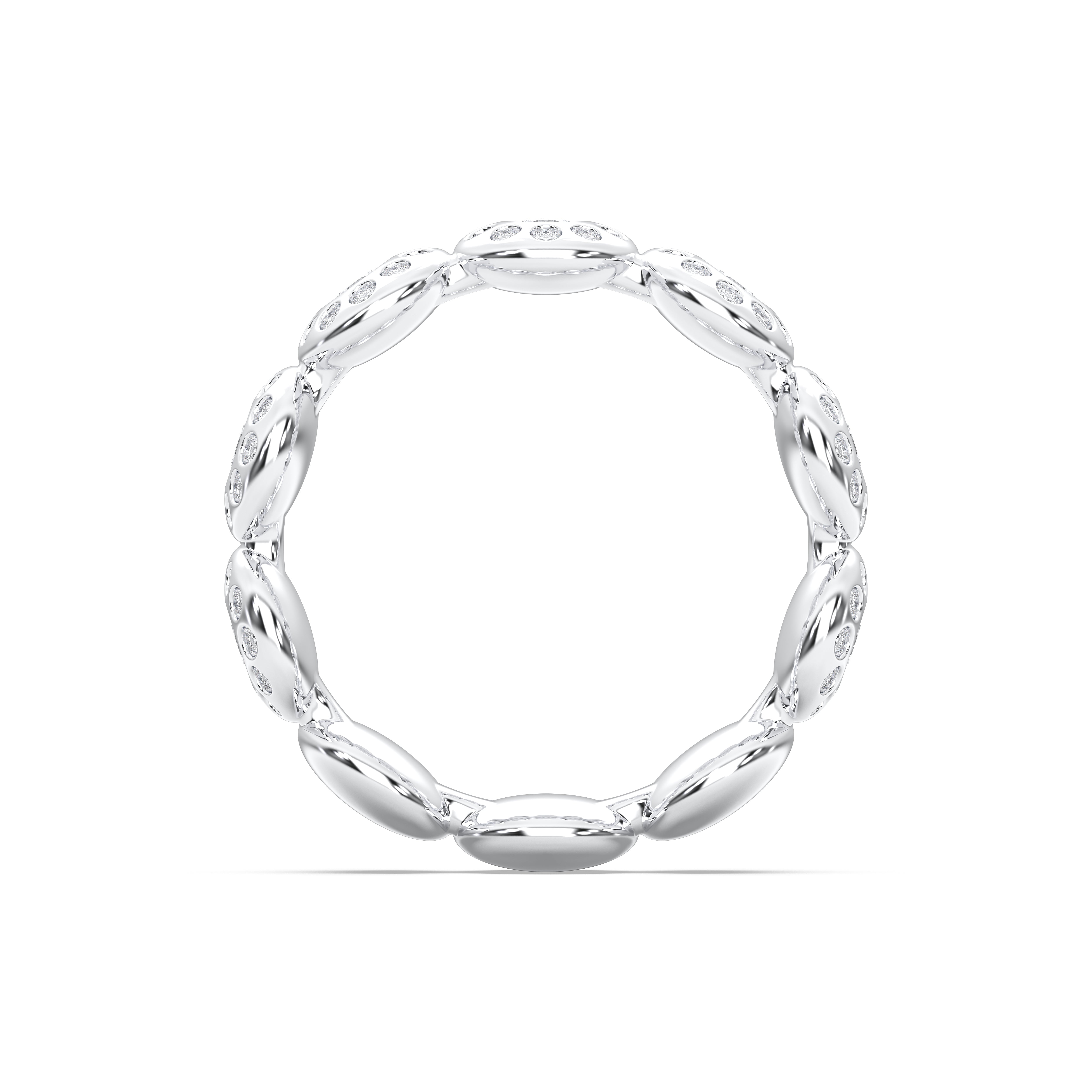 Round Shape 1 Carat Lab Grown Diamond Luxurious Style Wedding Band in Solid Gold for Women