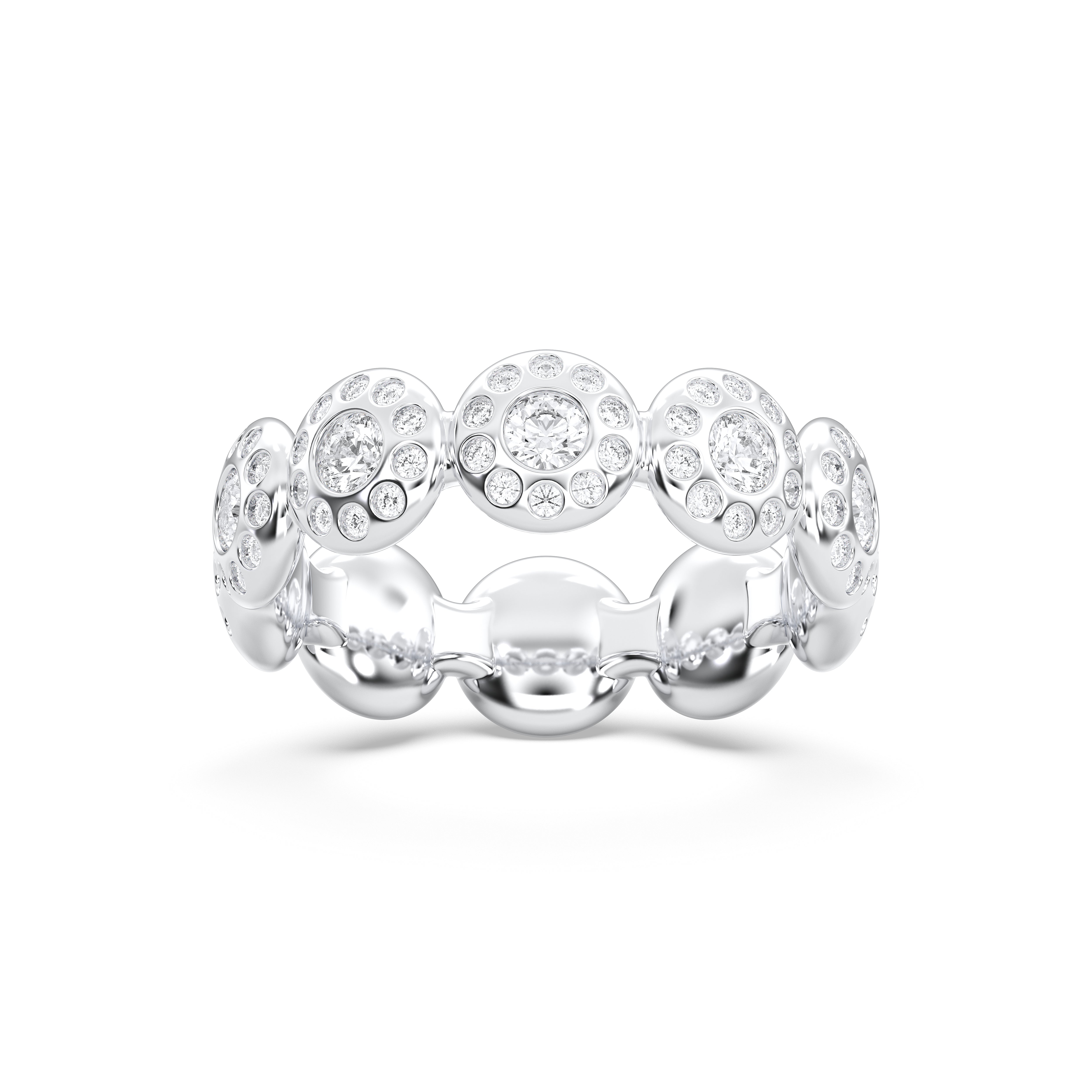 Round Shape 1 Carat Lab Grown Diamond Luxurious Style Wedding Band in Solid Gold for Women