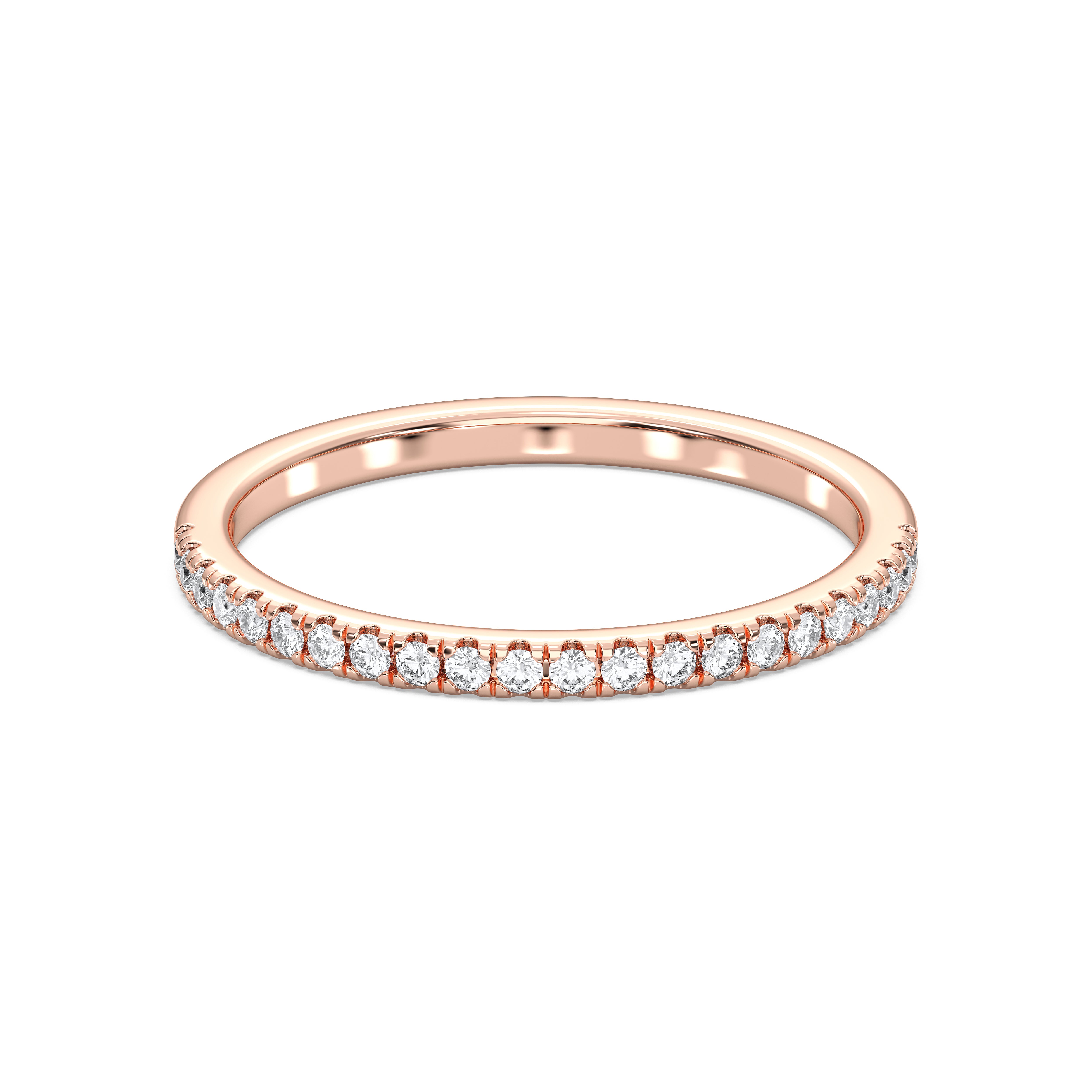 0.20 Carat Round Cut Lab Grown Diamond Eternity Wedding Ring in Solid Gold