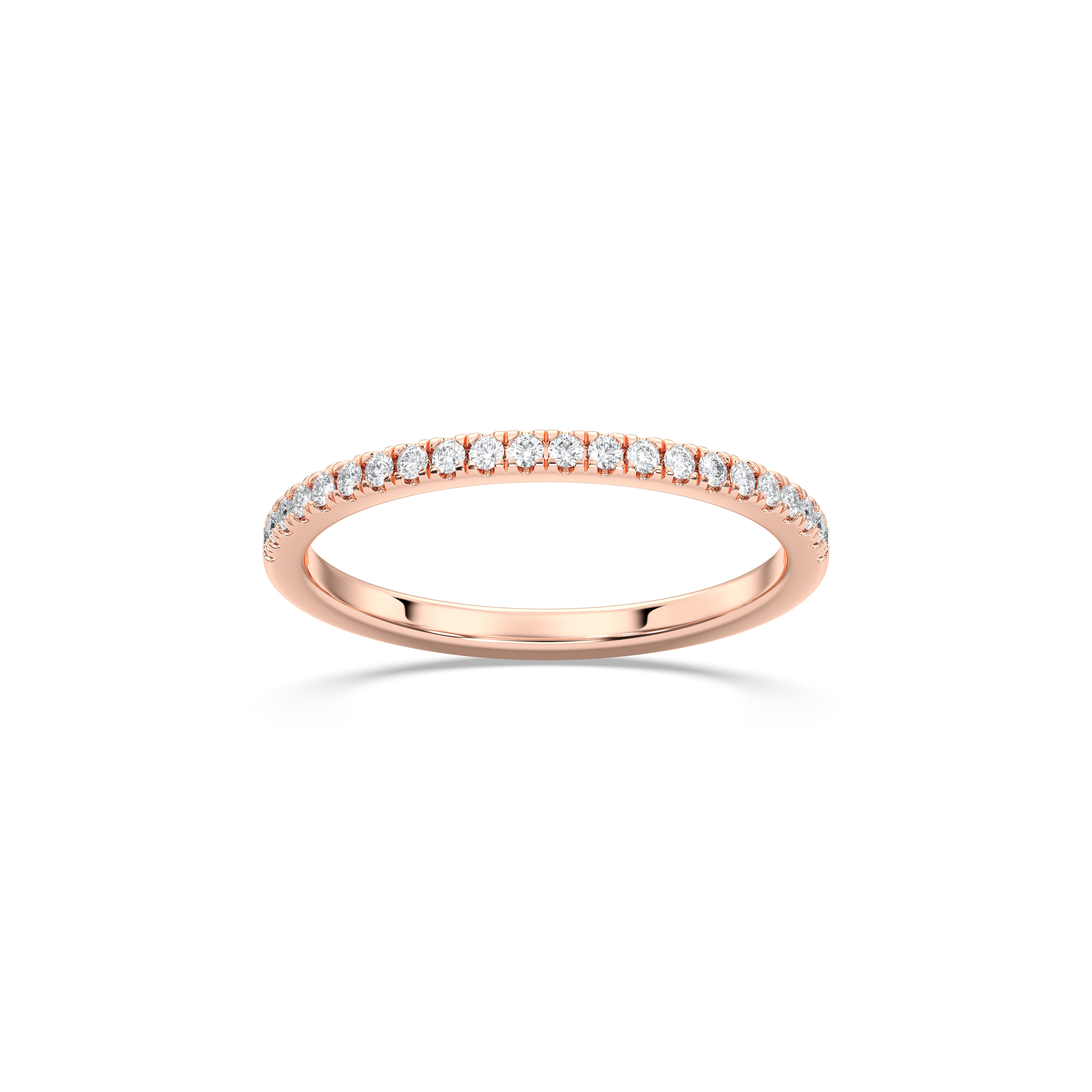 0.20 Carat Round Cut Lab Grown Diamond Eternity Wedding Ring in Solid Gold