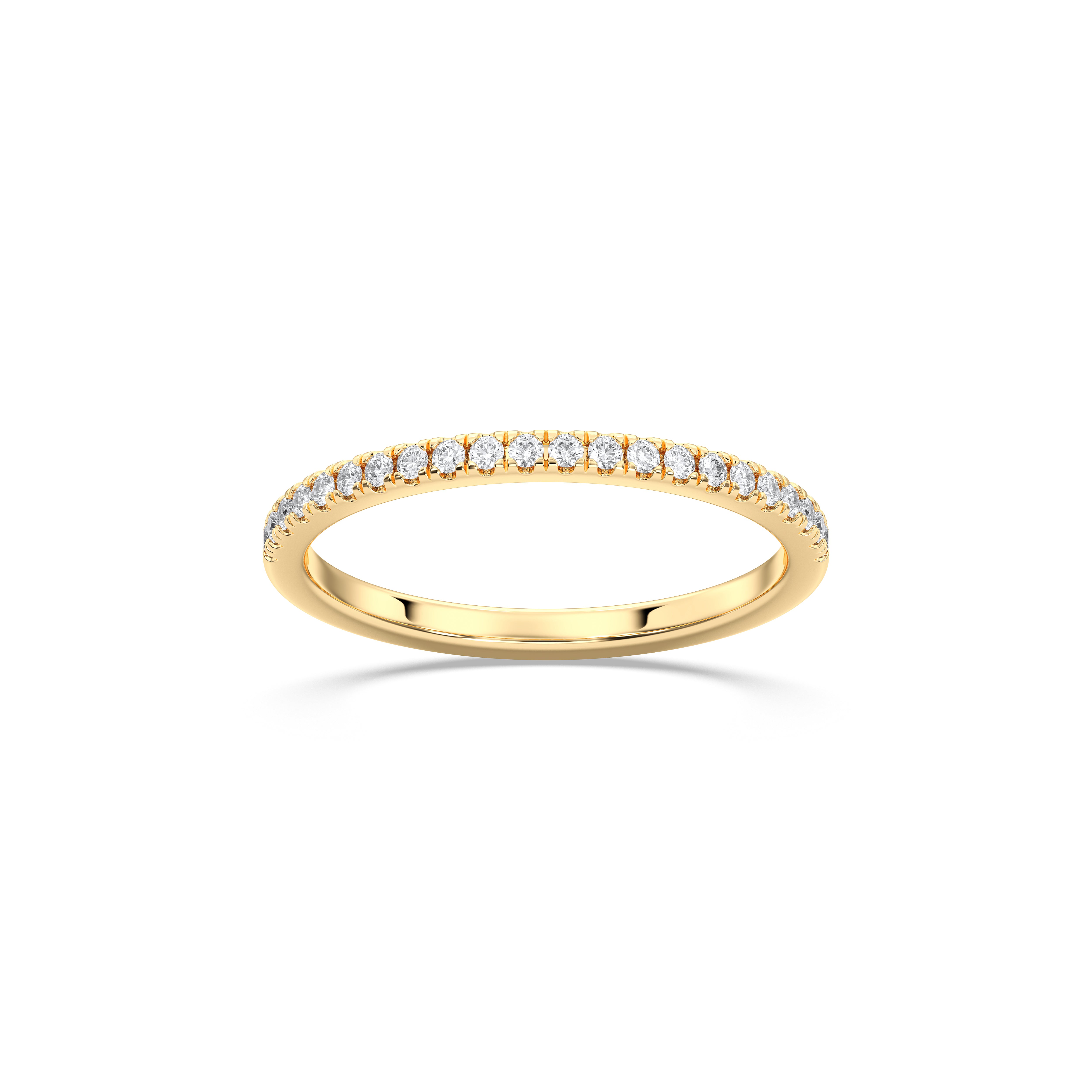 0.20 Carat Round Cut Lab Grown Diamond Eternity Wedding Ring in Solid Gold