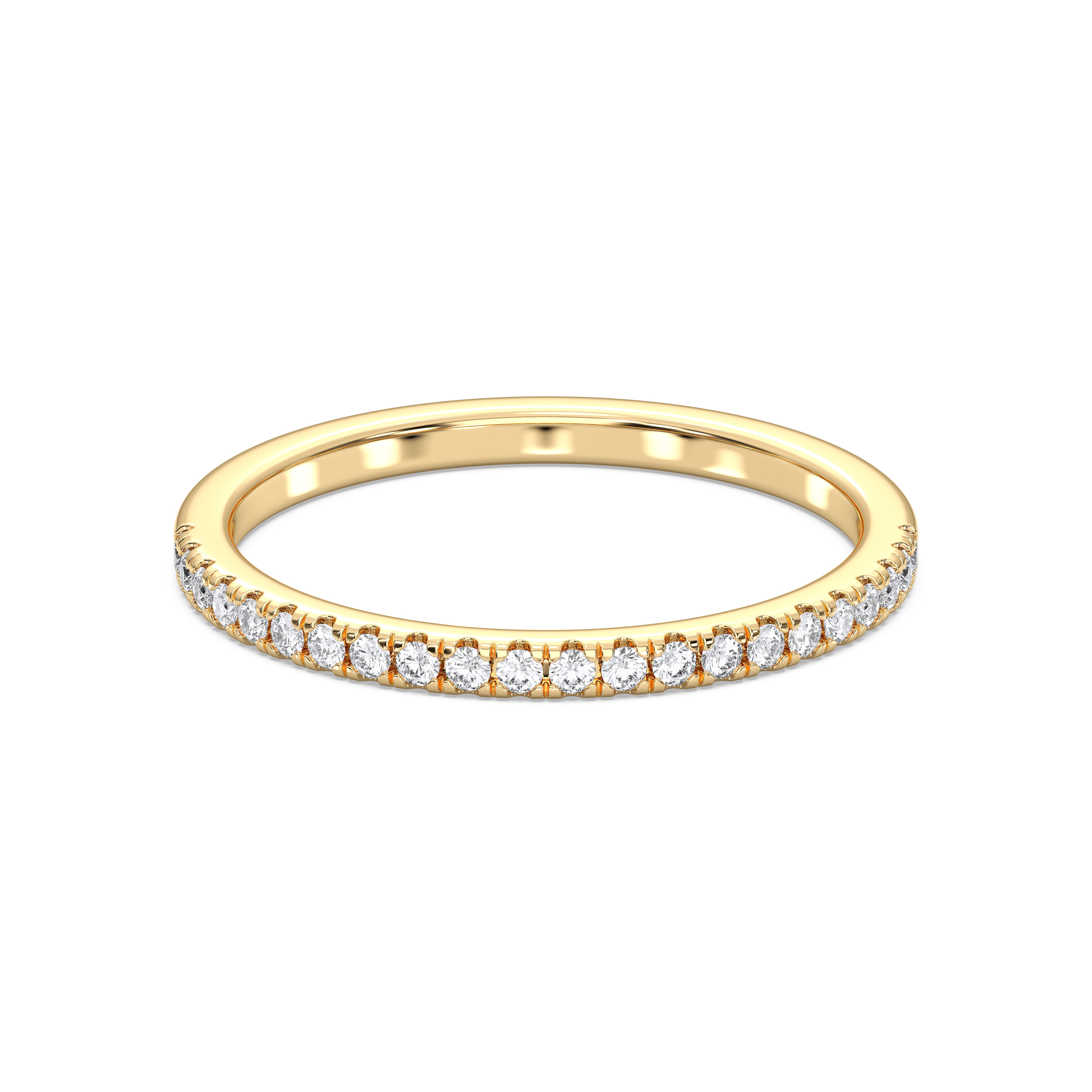 0.20 Carat Round Cut Lab Grown Diamond Eternity Wedding Ring in Solid Gold
