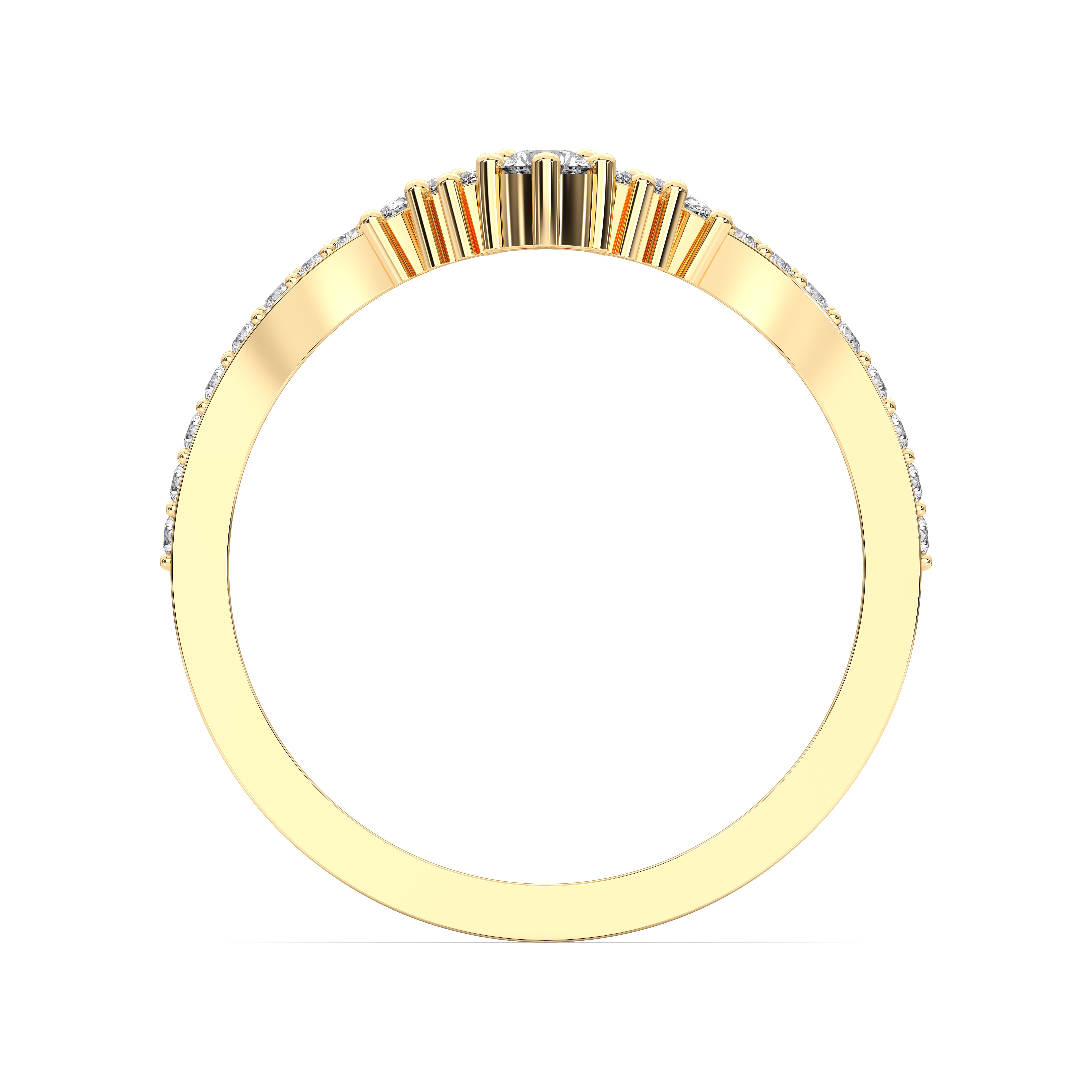 Marquise & Round Shape 0.75 Carat Lab Grown Diamond luxurious Wedding Ring in Solid Gold