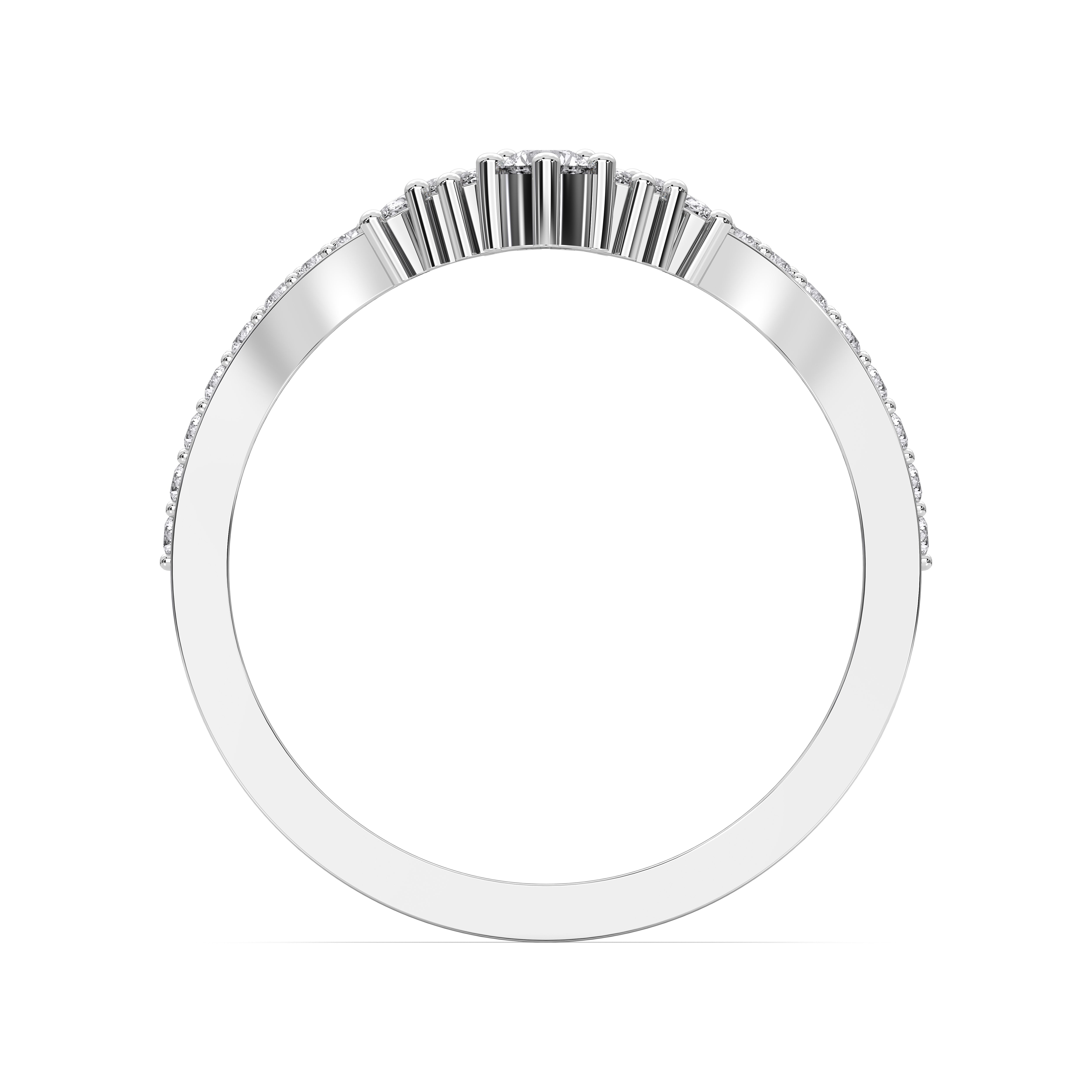 Marquise & Round Shape 0.75 Carat Lab Grown Diamond luxurious Wedding Ring in Solid Gold