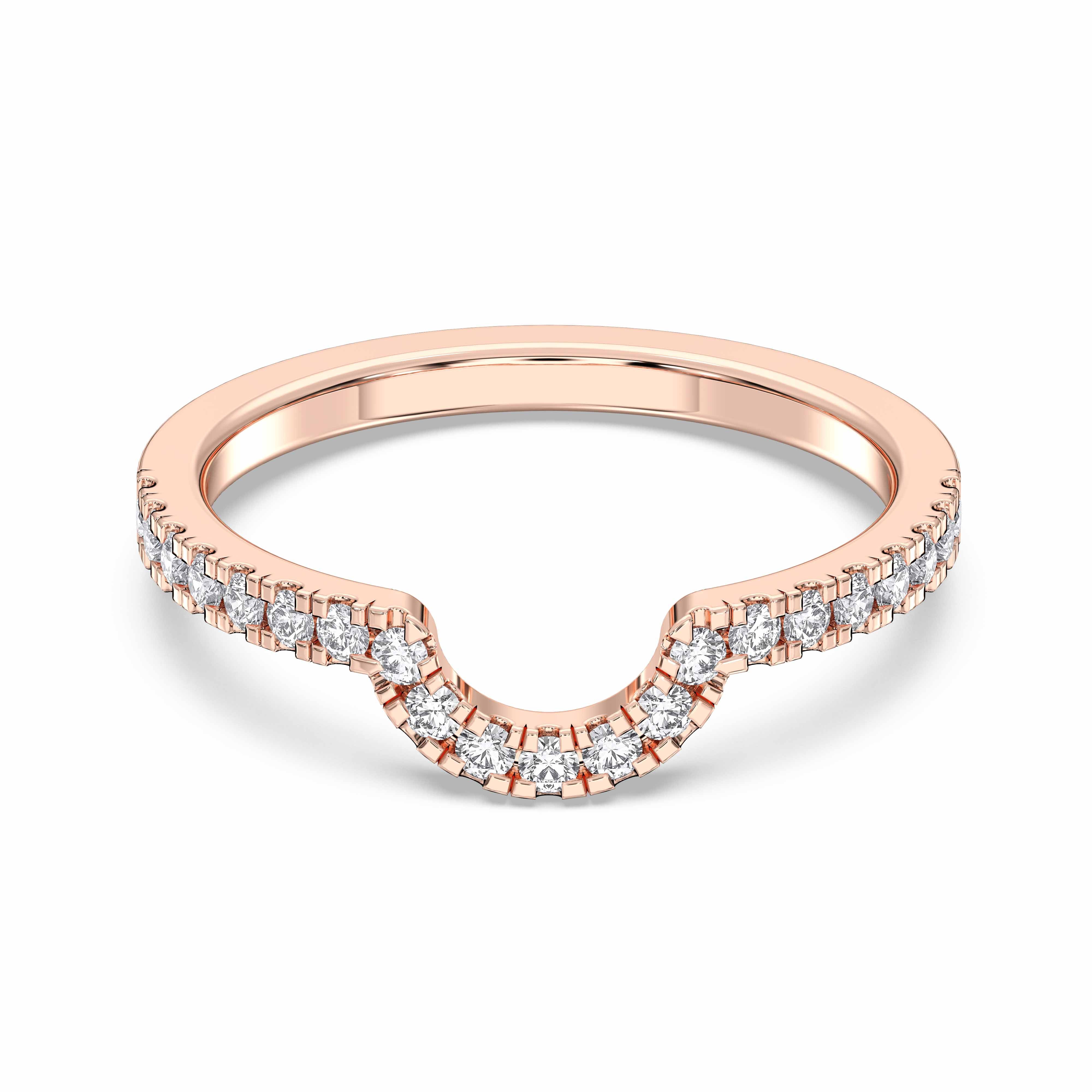 0.36 Carat Round Cut Lab Grown Diamond Micro Prong Set Eternity Wedding Ring in Solid Gold