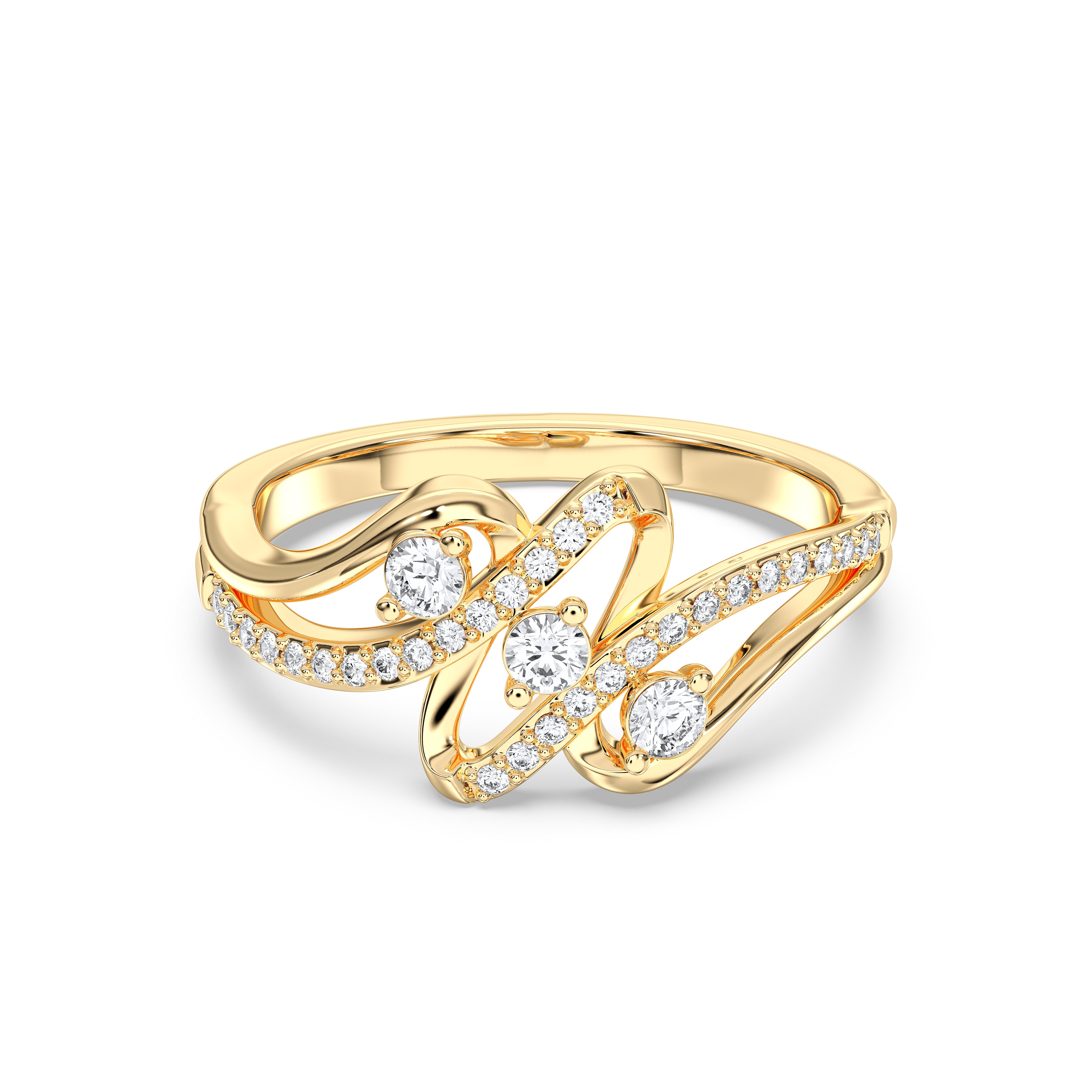 0.34 Carat Round Shape Lab Grown Diamond luxurious Engagement Ring Made in Solid Gold