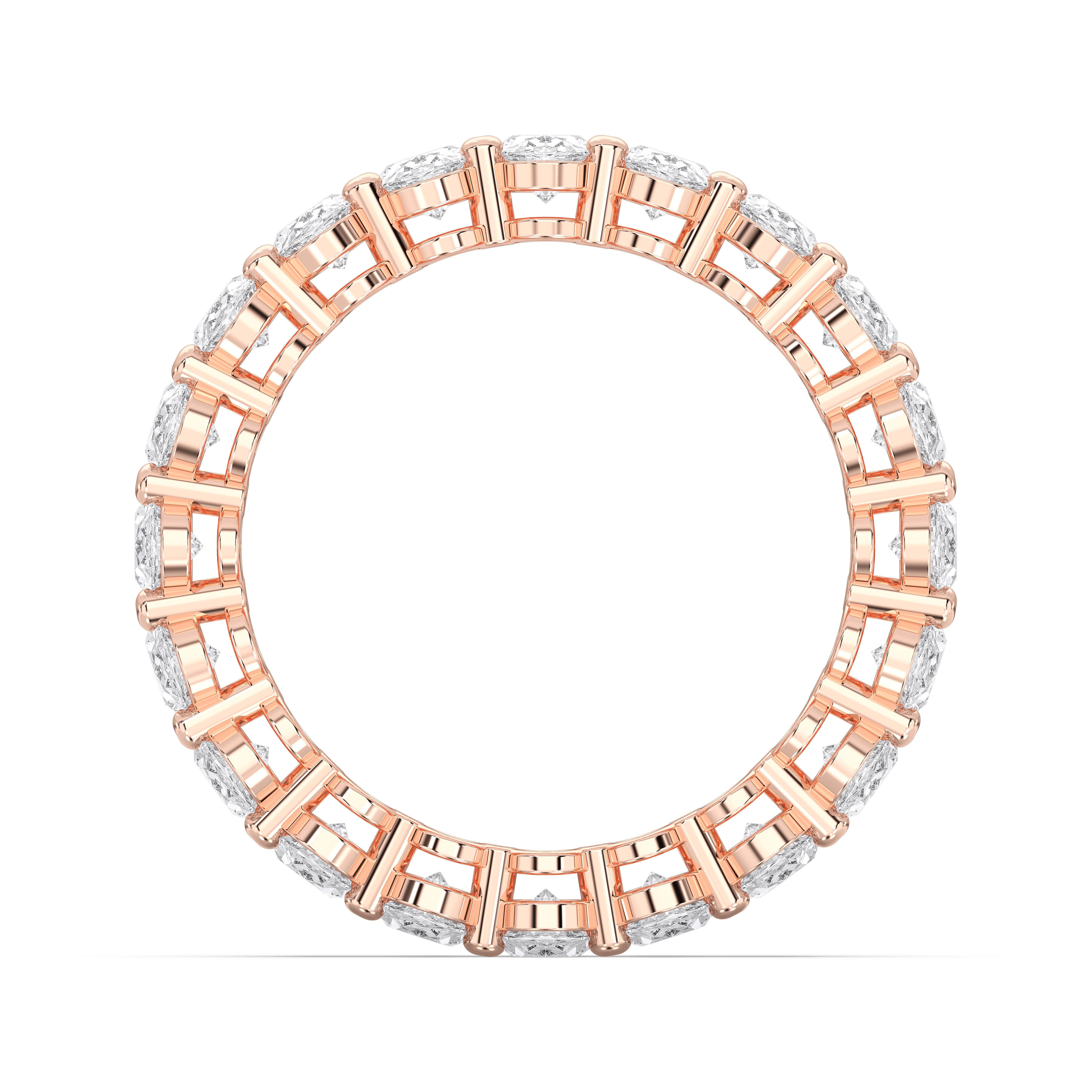 4.10 Carat Oval Cut Lab Grown Diamond Eternity Wedding Band in Solid Gold