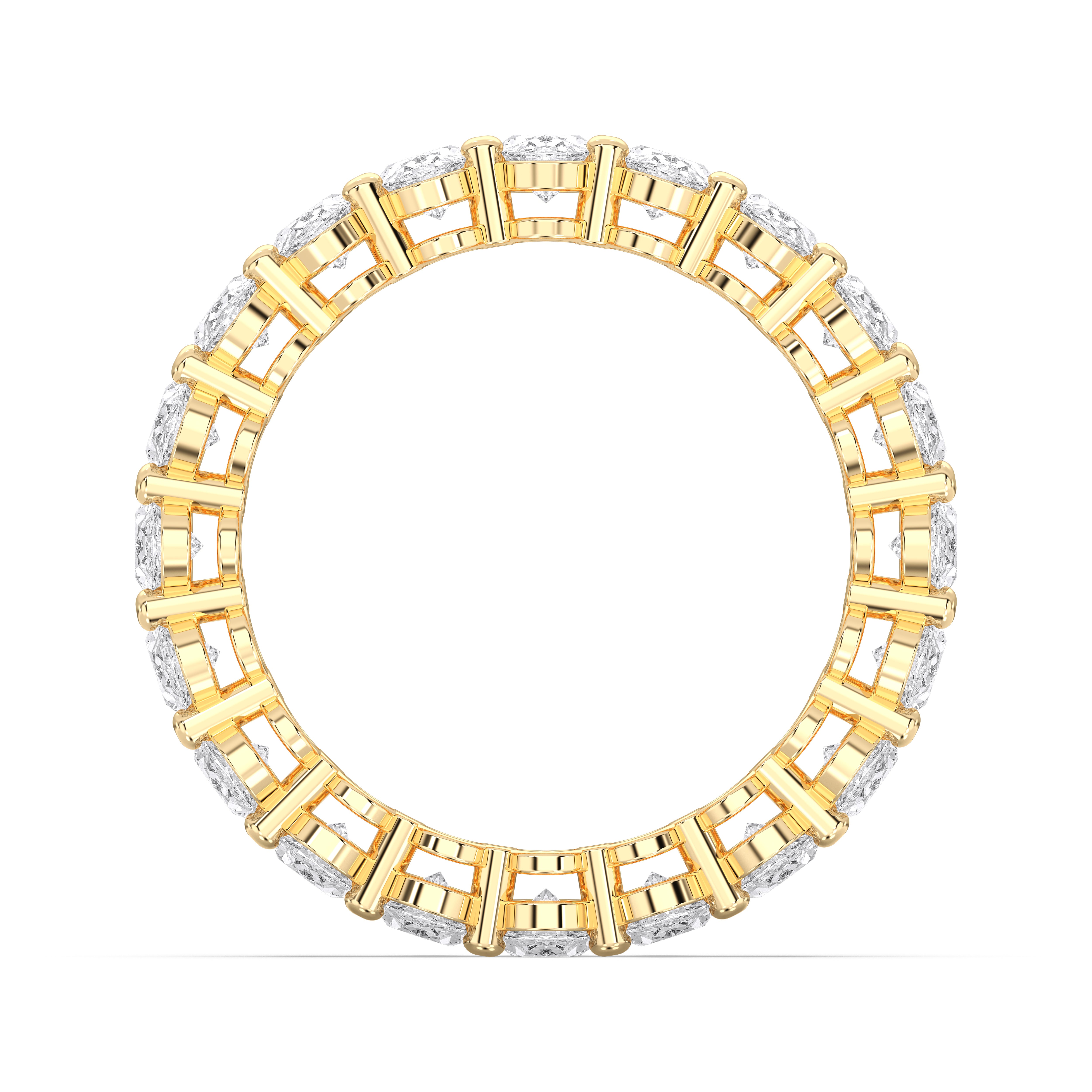 4.10 Carat Oval Cut Lab Grown Diamond Eternity Wedding Band in Solid Gold