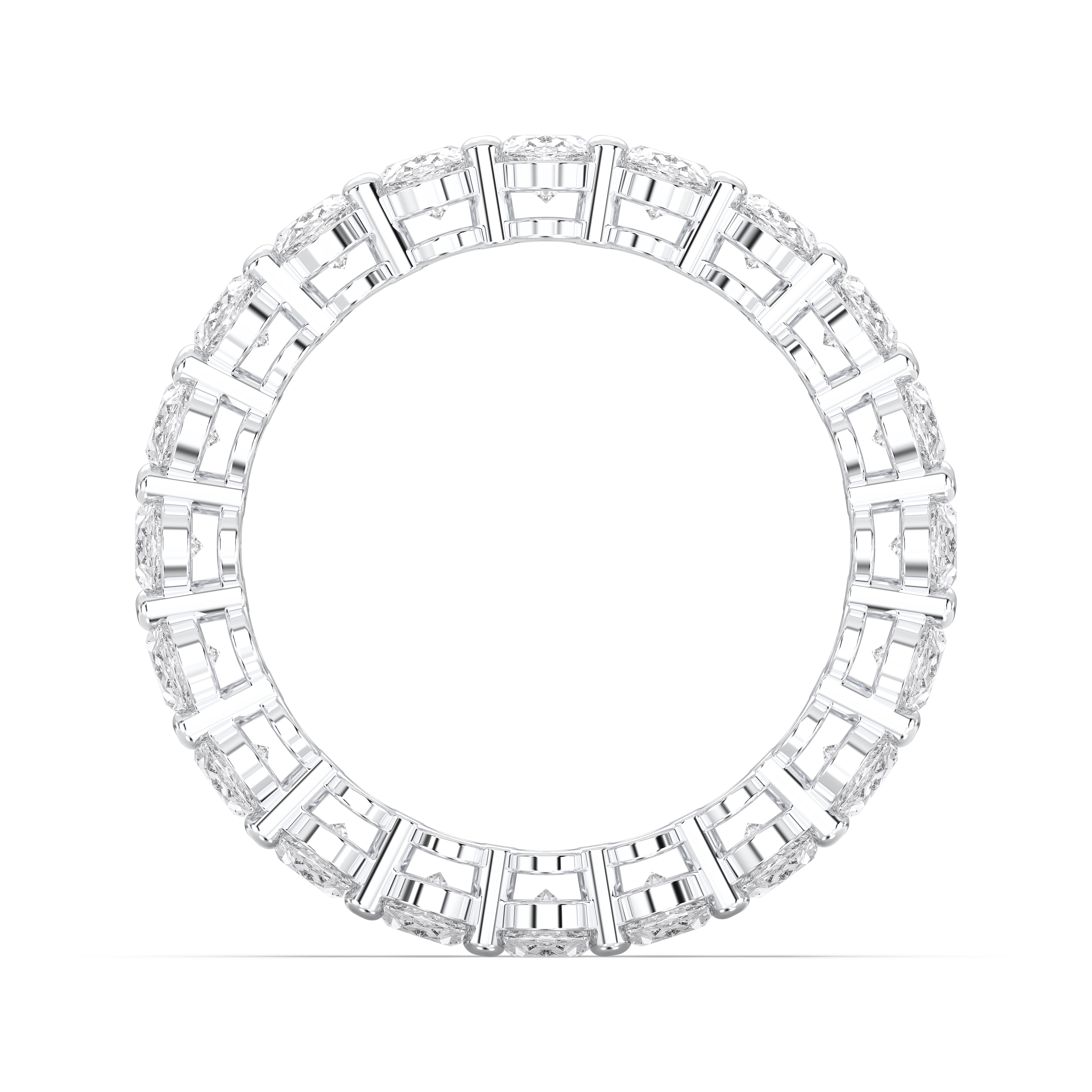 4.10 Carat Oval Cut Lab Grown Diamond Eternity Wedding Band in Solid Gold