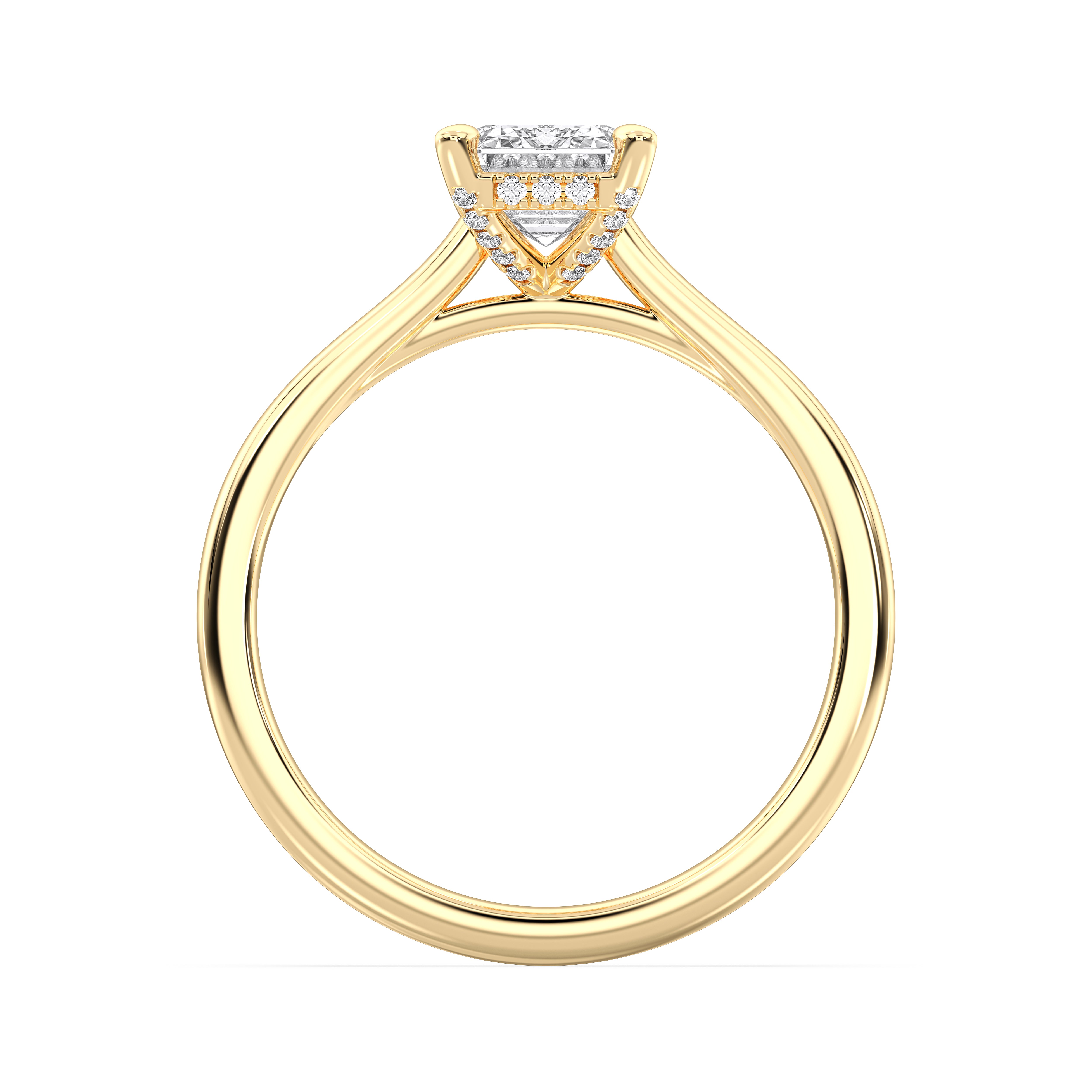 Emerald & Round Cut 2.13 Carat Lab Grown Diamond Prong Set Solitaire Ring in Solid Gold for Her