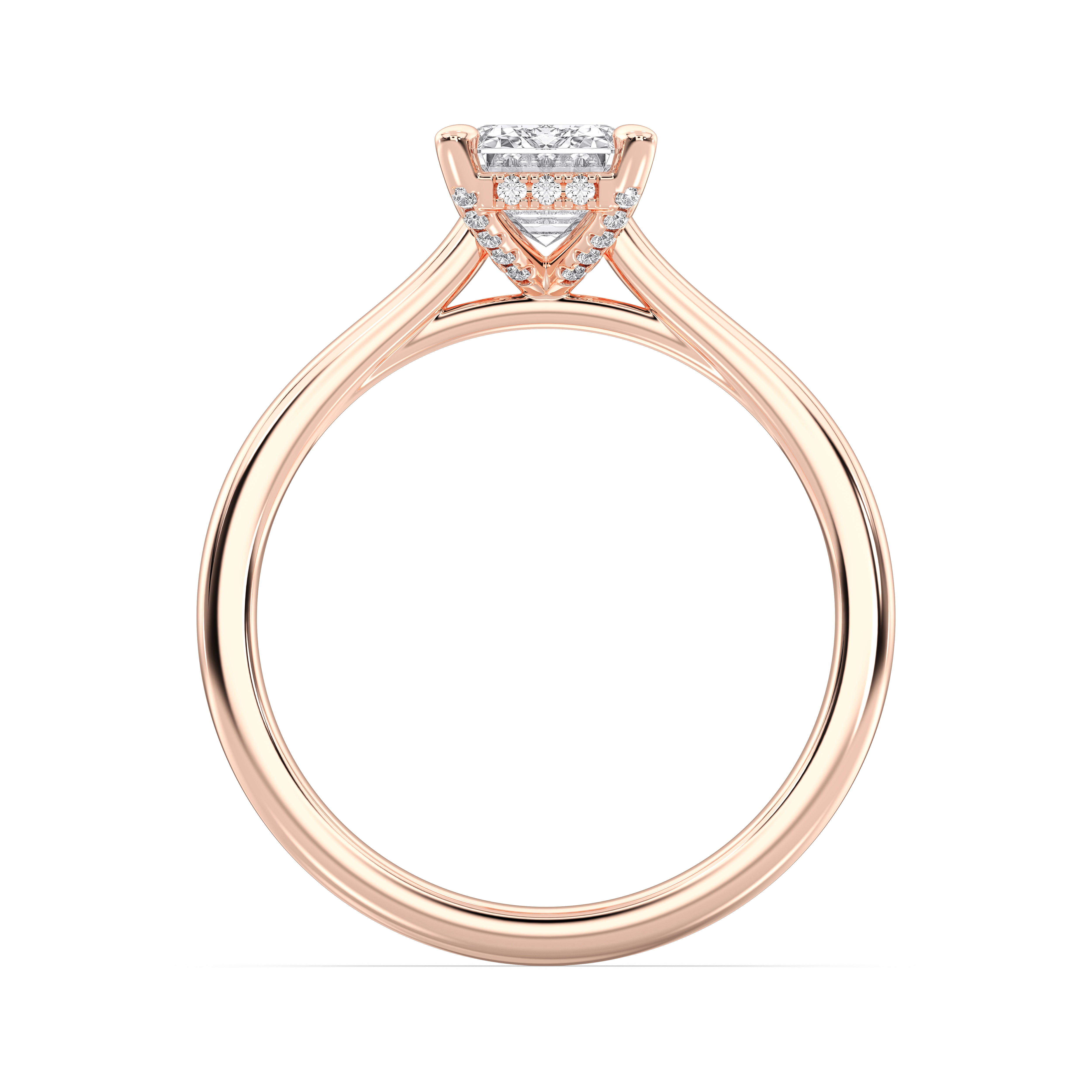 Emerald & Round Cut 2.13 Carat Lab Grown Diamond Prong Set Solitaire Ring in Solid Gold for Her