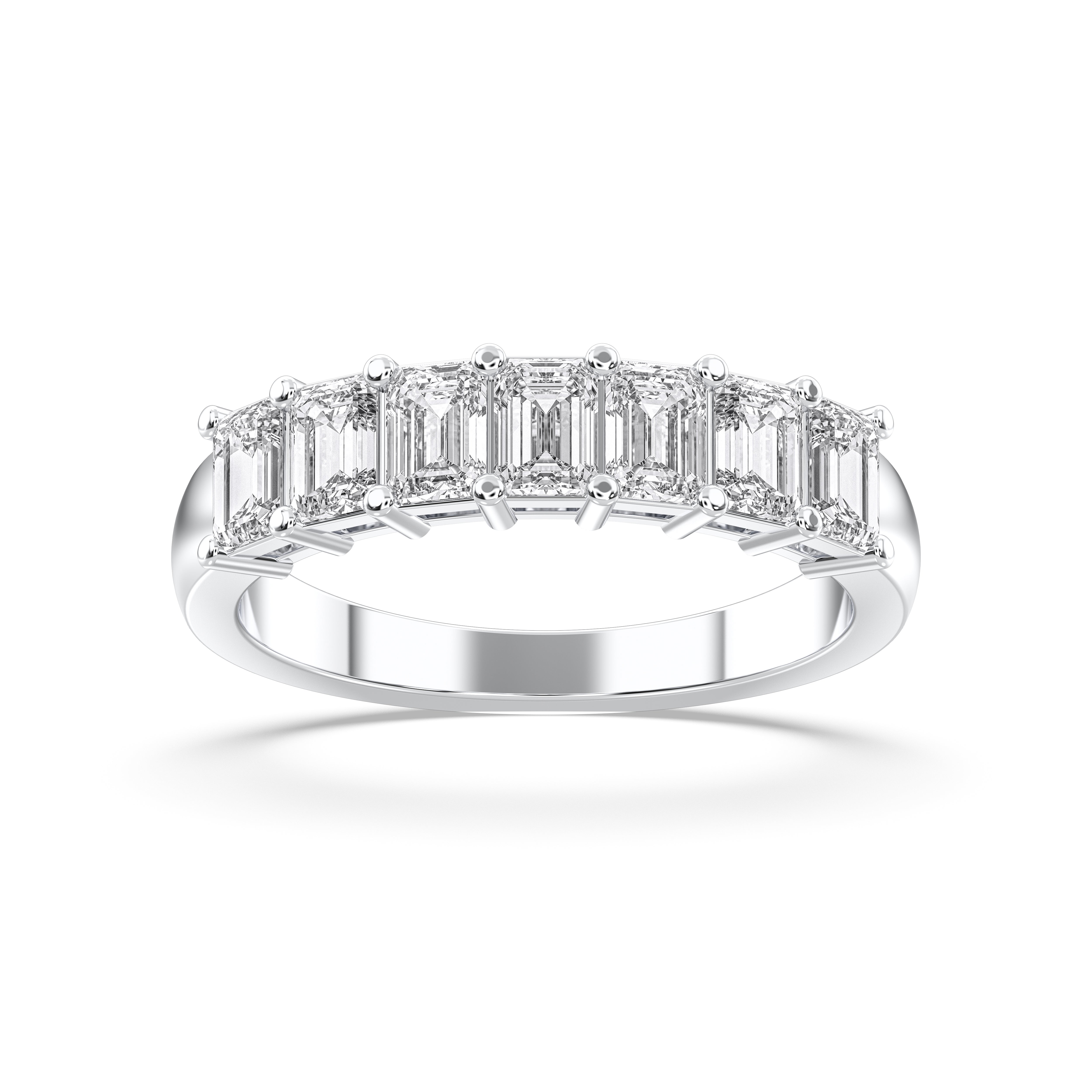 Radiant Cut 1.50 Carat Lab Grown Diamond Prong Set Wedding Band in Solid Gold for Her