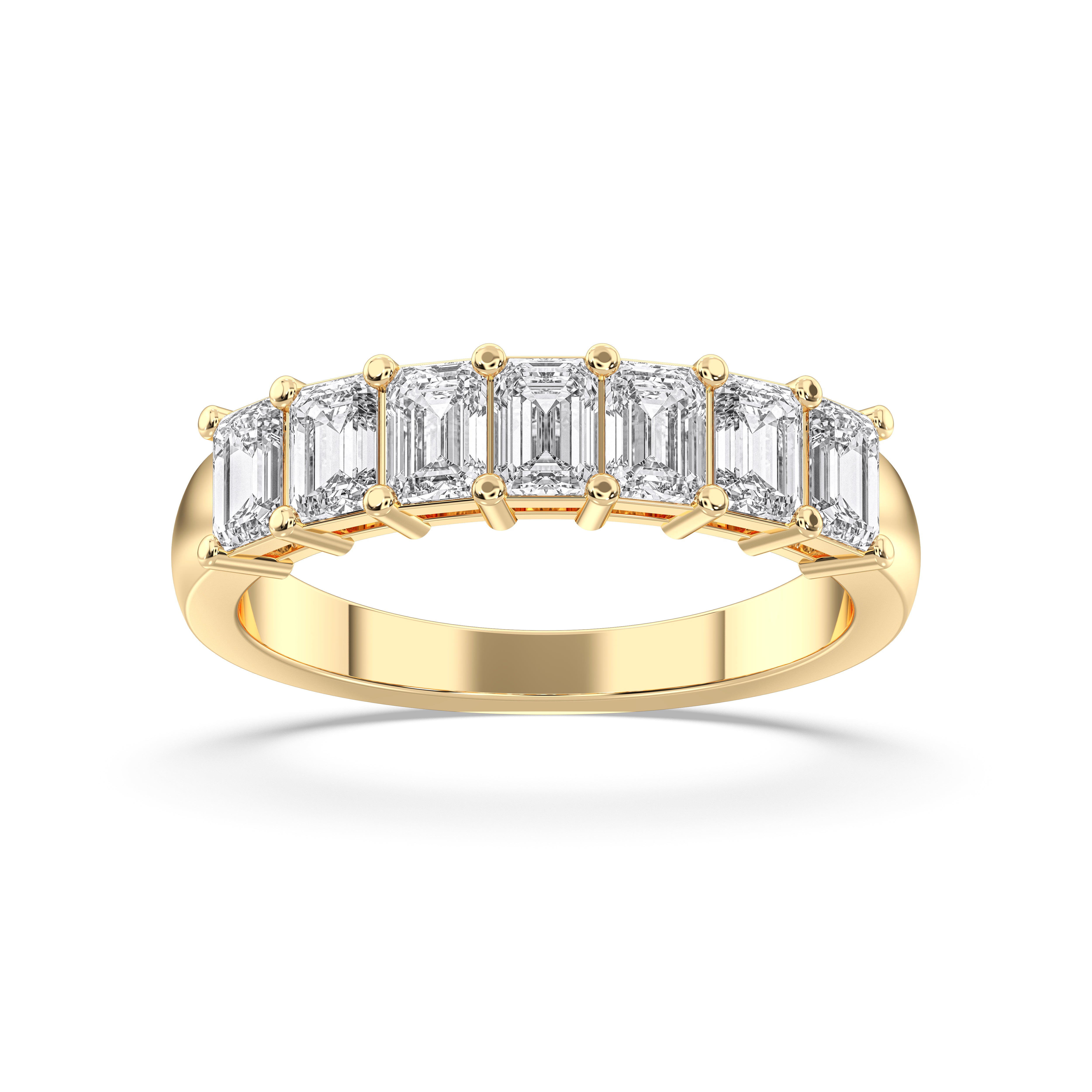 Radiant Cut 1.50 Carat Lab Grown Diamond Prong Set Wedding Band in Solid Gold for Her