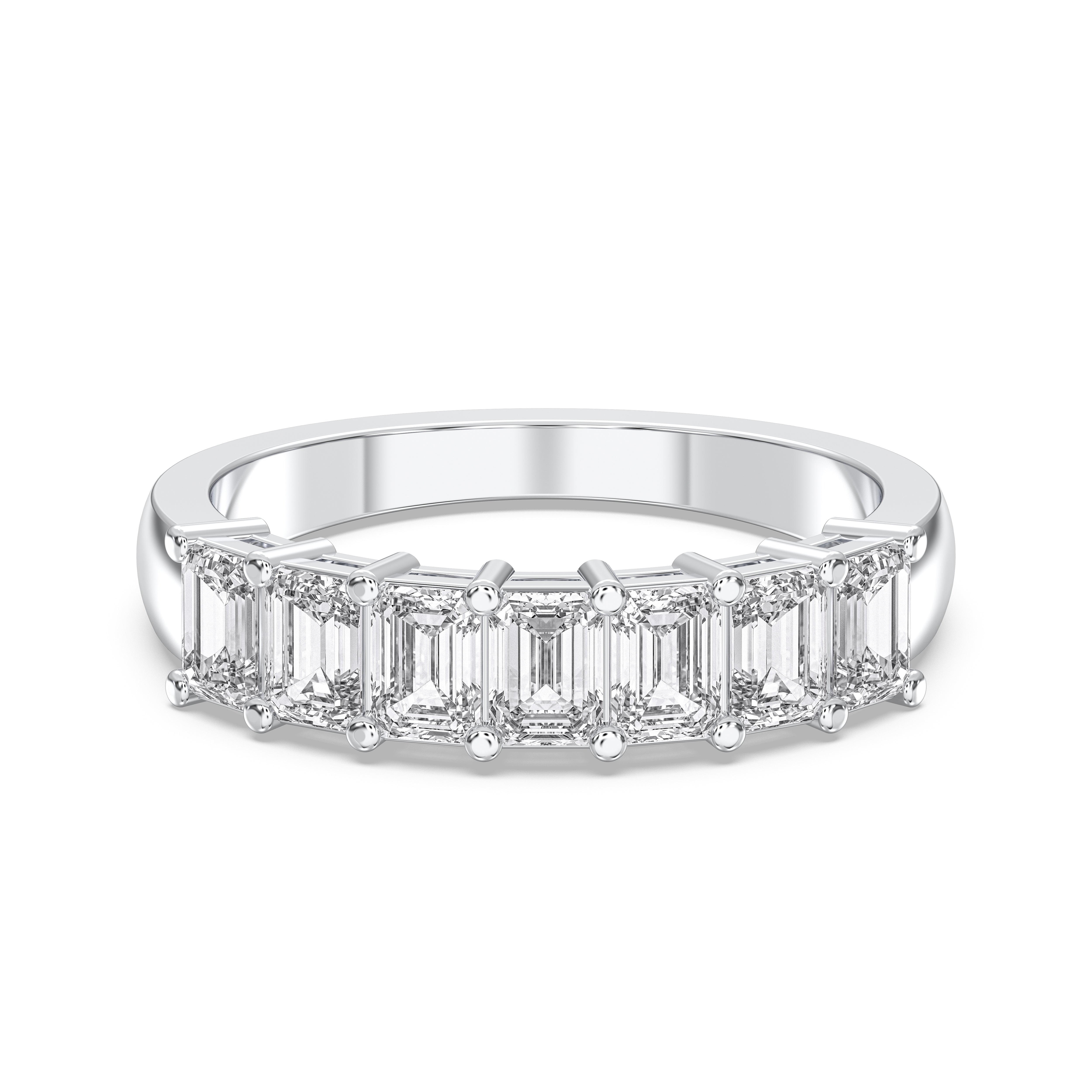 Radiant Cut 1.50 Carat Lab Grown Diamond Prong Set Wedding Band in Solid Gold for Her