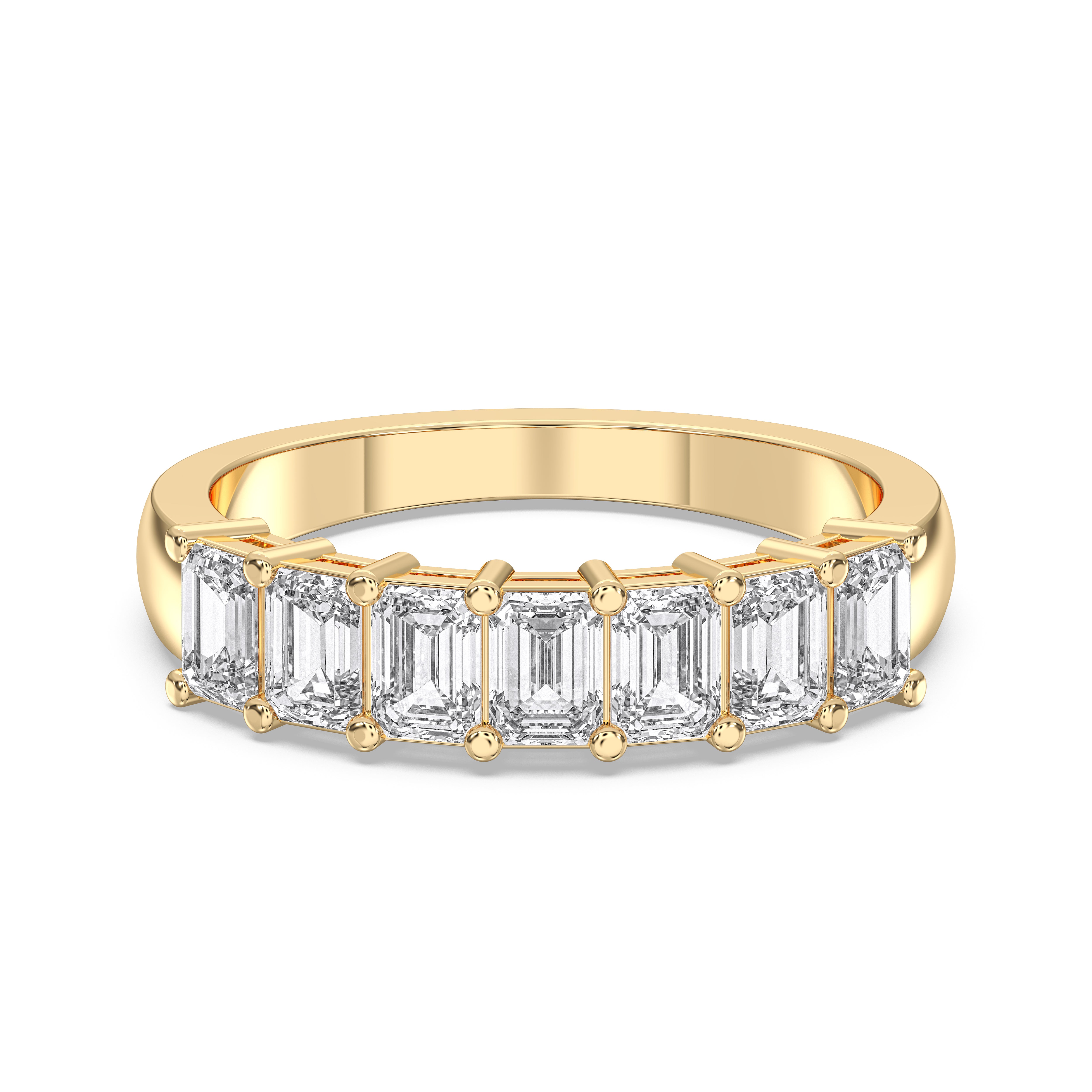 Radiant Cut 1.50 Carat Lab Grown Diamond Prong Set Wedding Band in Solid Gold for Her