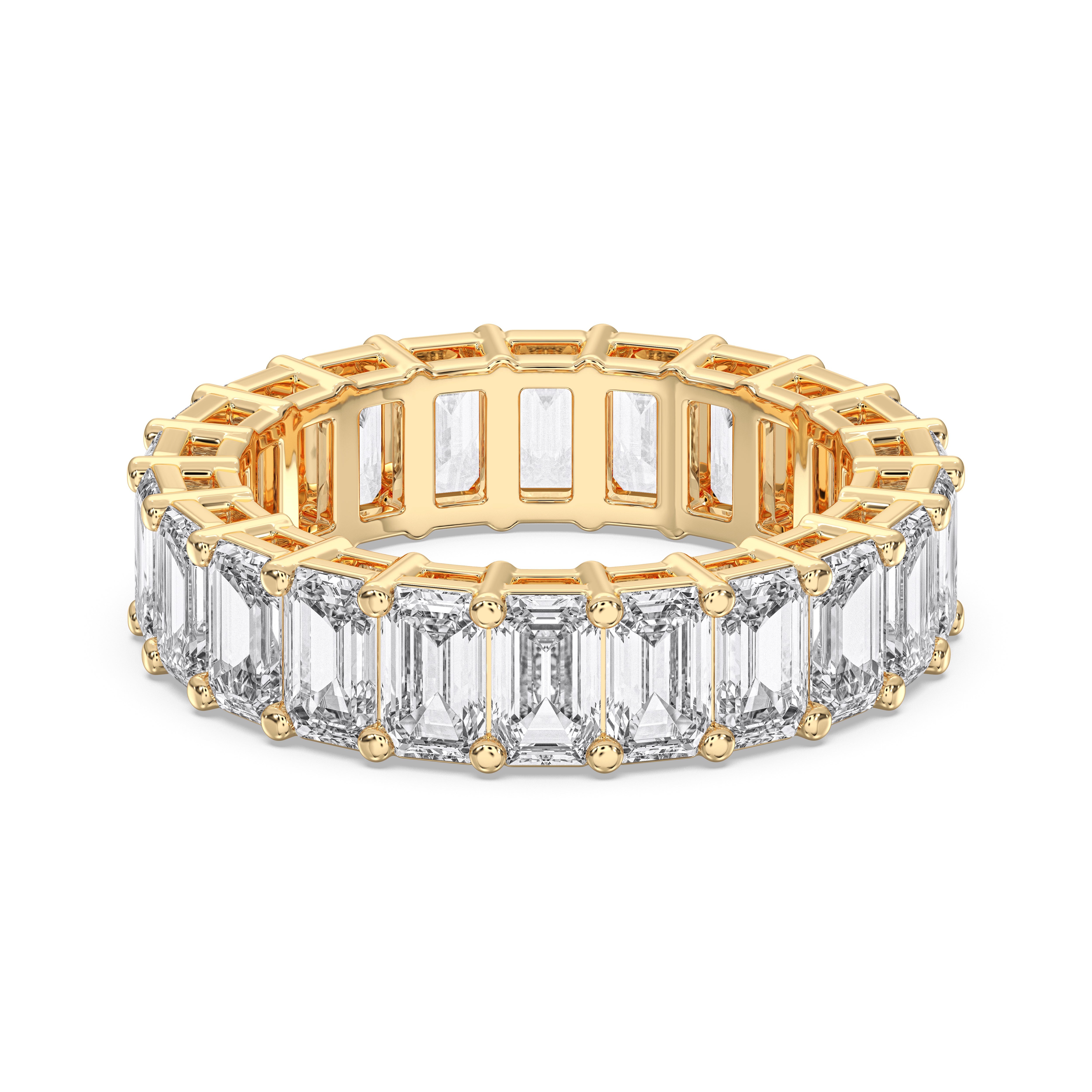Round Cut 4.50 Carat Lab Grown Diamond Eternity Wedding Band in Solid Gold for Women