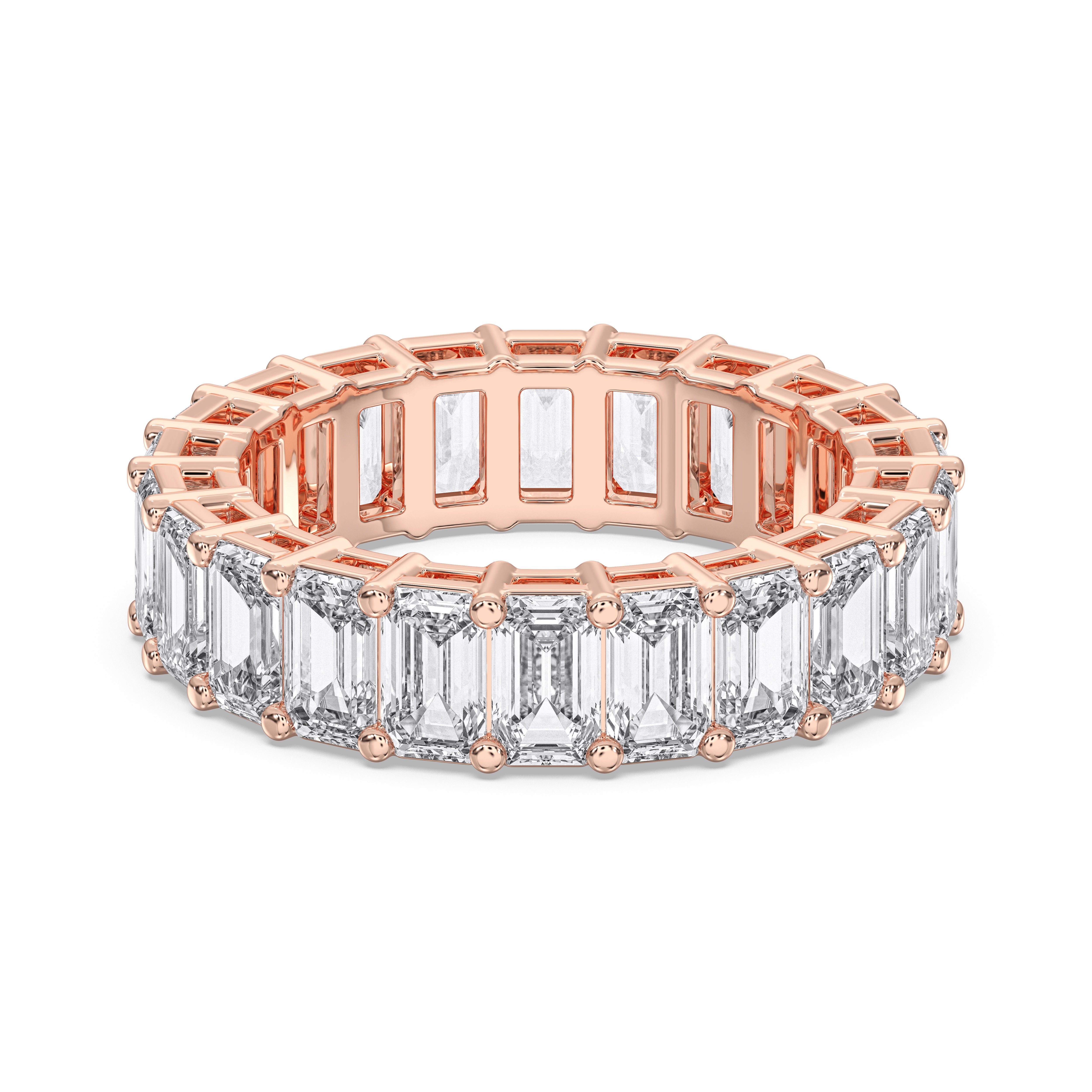 Round Cut 4.50 Carat Lab Grown Diamond Eternity Wedding Band in Solid Gold for Women