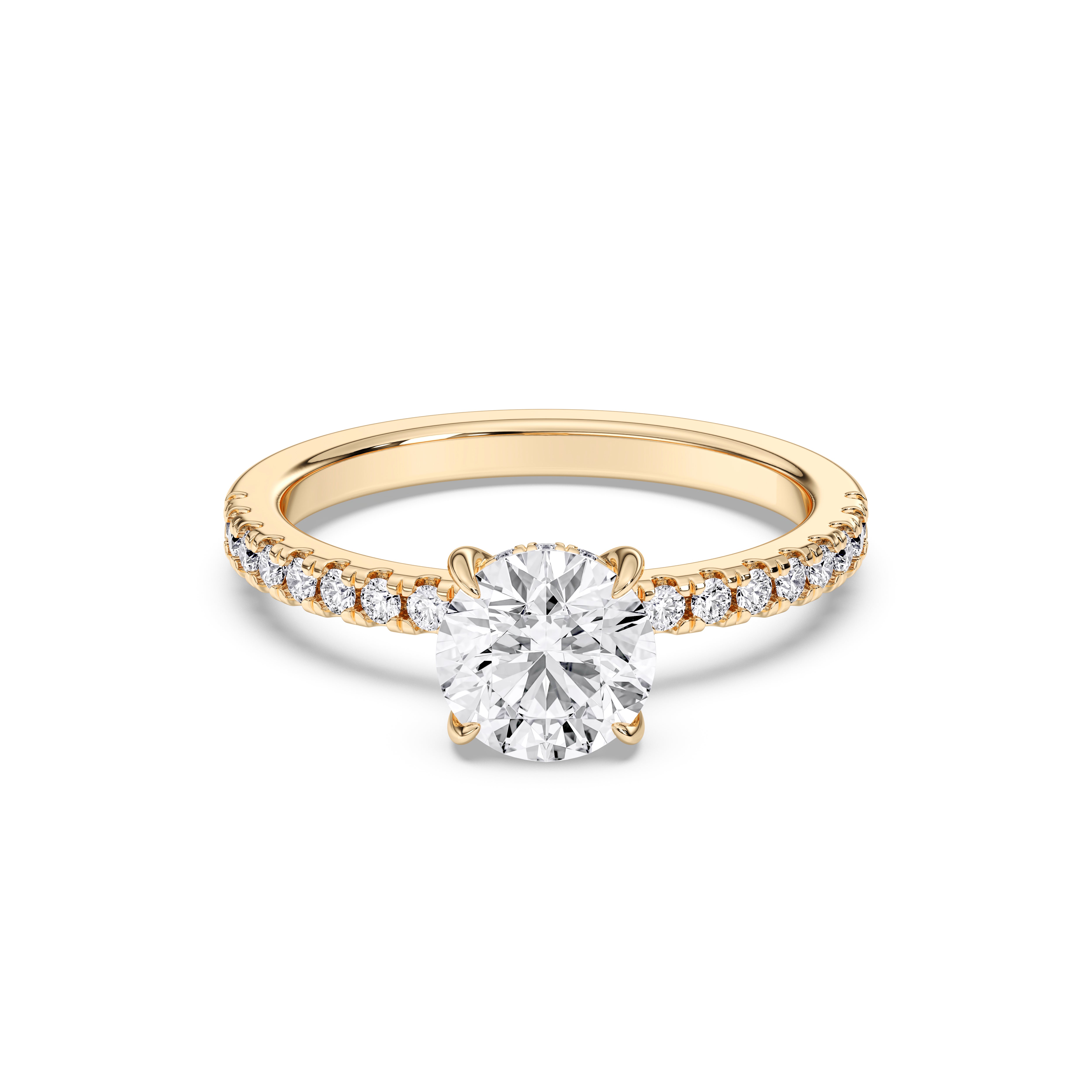 2.30 Carat Round Cut Lab Grown Diamond Solitaire Engagement Ring in Solid Gold