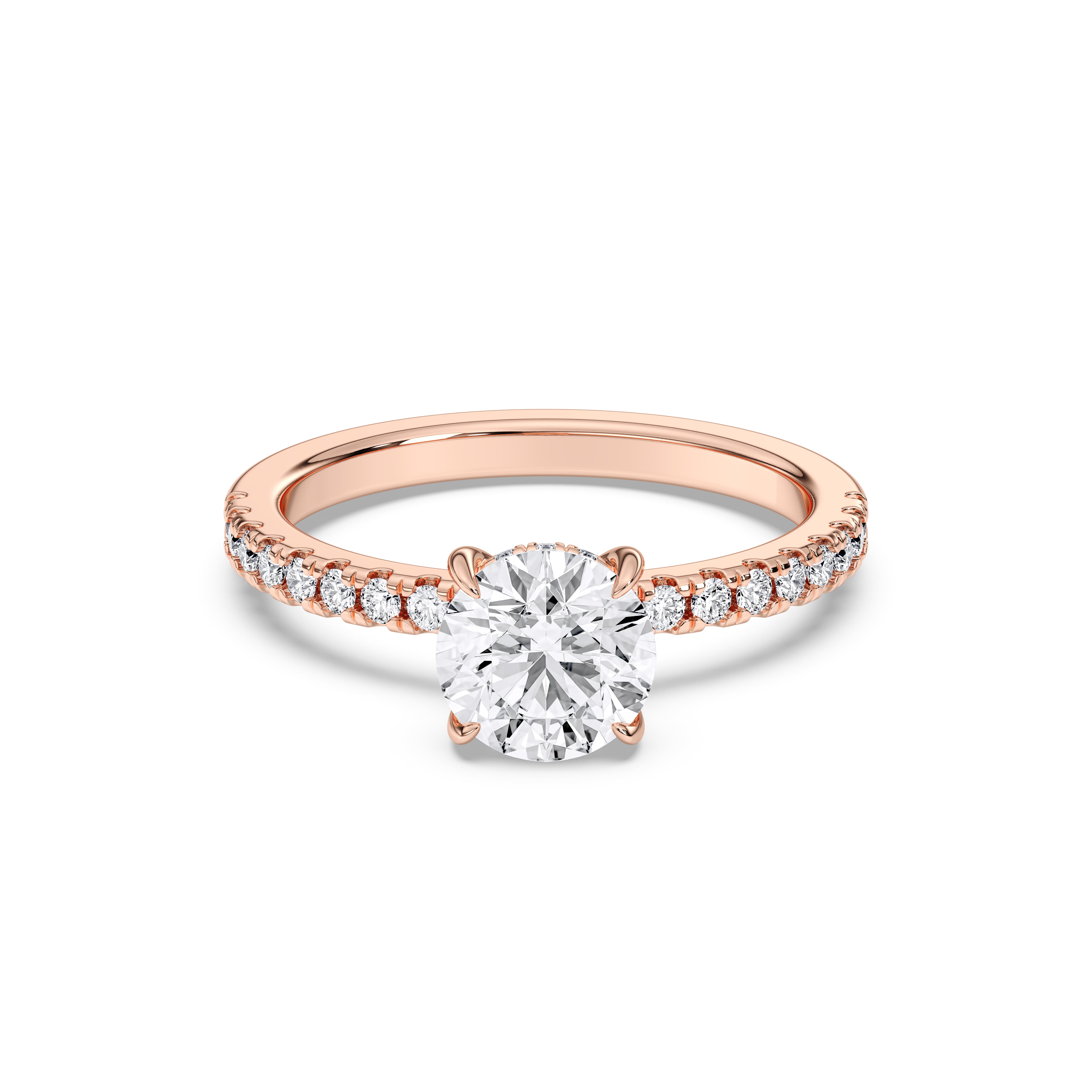 2.30 Carat Round Cut Lab Grown Diamond Solitaire Engagement Ring in Solid Gold