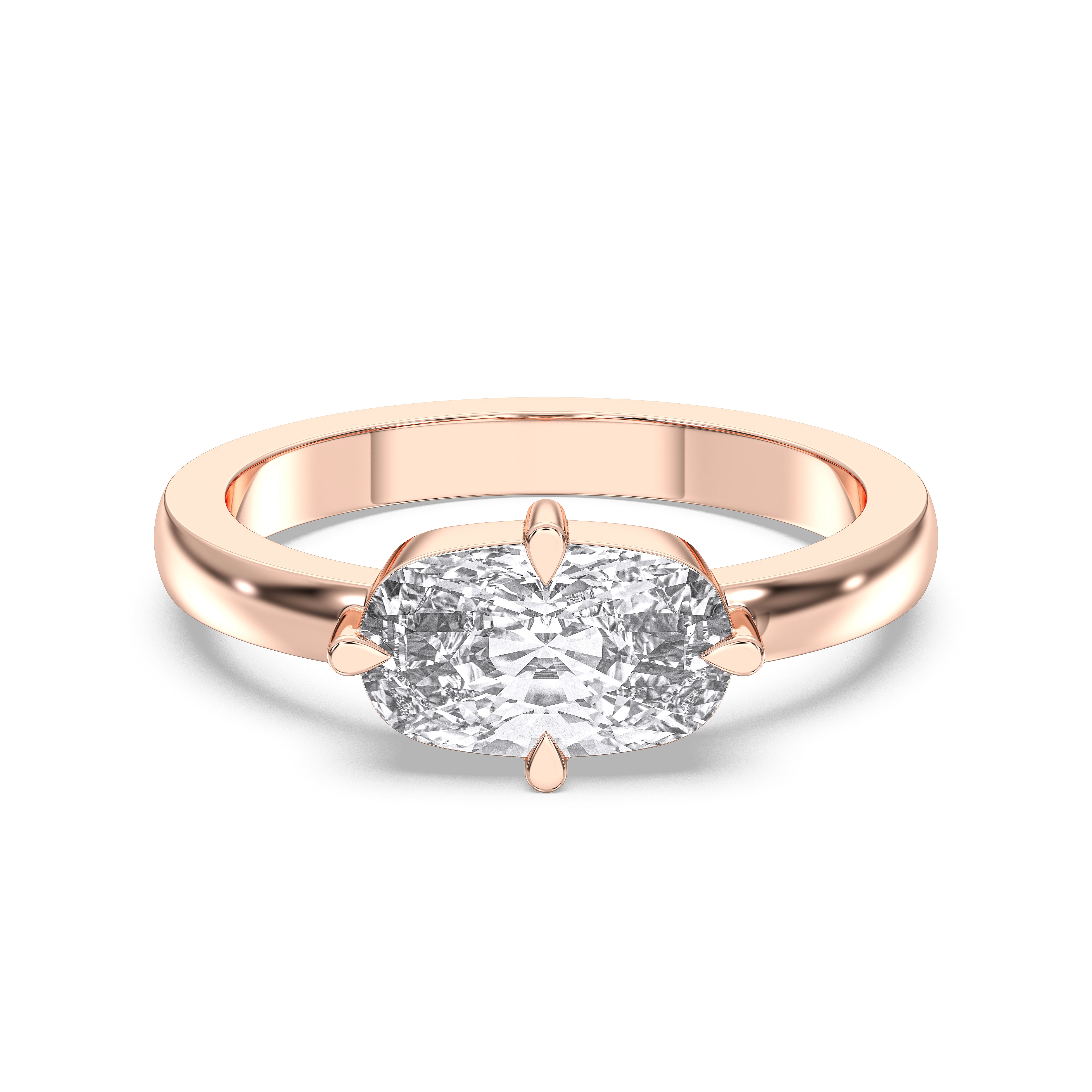 2.45 Carat Cushion Shape Lab Grown Diamond Prong Set Solitaire Ring in Solid Gold For Women