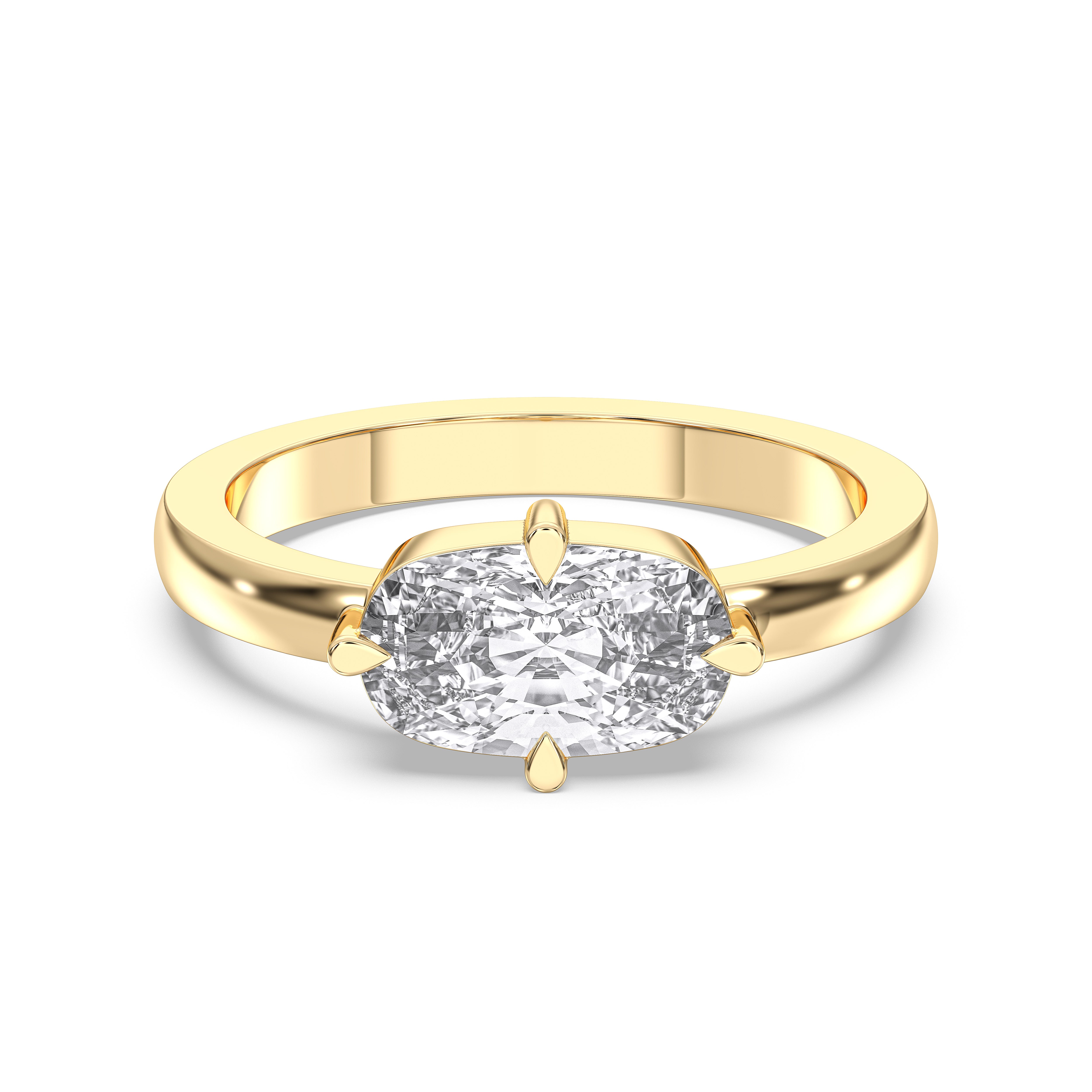 2.45 Carat Cushion Shape Lab Grown Diamond Prong Set Solitaire Ring in Solid Gold For Women