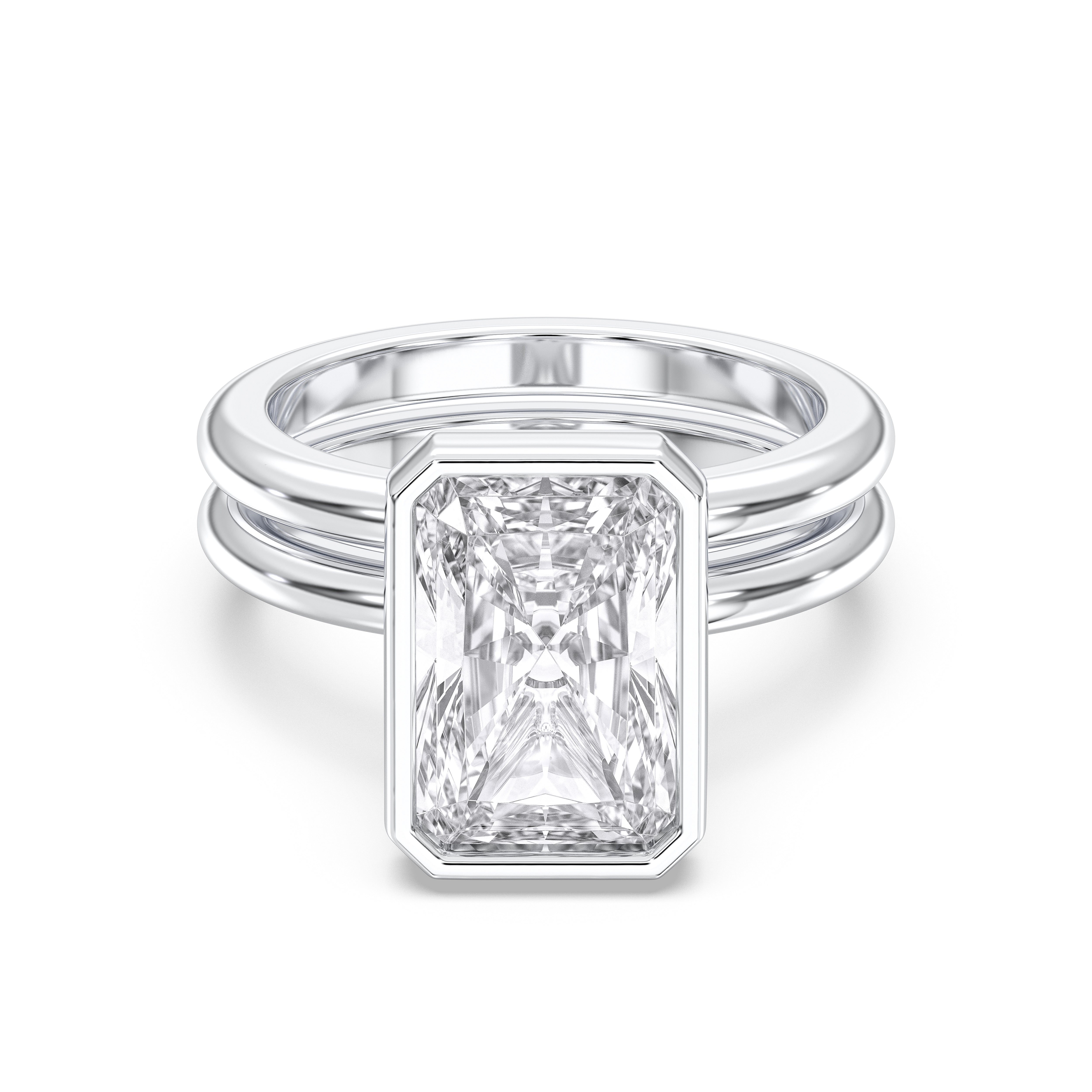 4.68 Carat Oval Cut Lab Grown Diamond Bezel Set Solitaire Ring in Solid Gold For Her