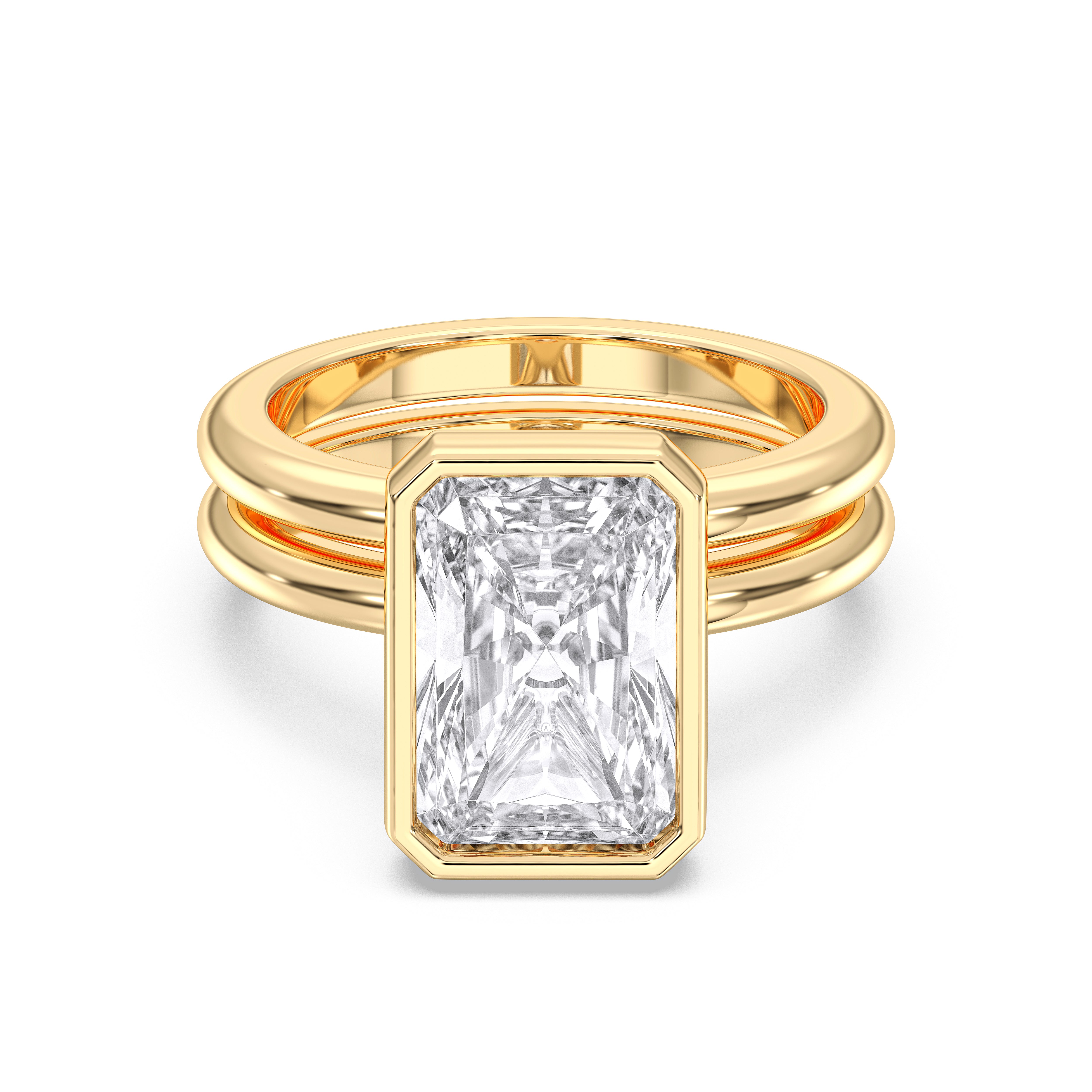 4.68 Carat Oval Cut Lab Grown Diamond Bezel Set Solitaire Ring in Solid Gold For Her