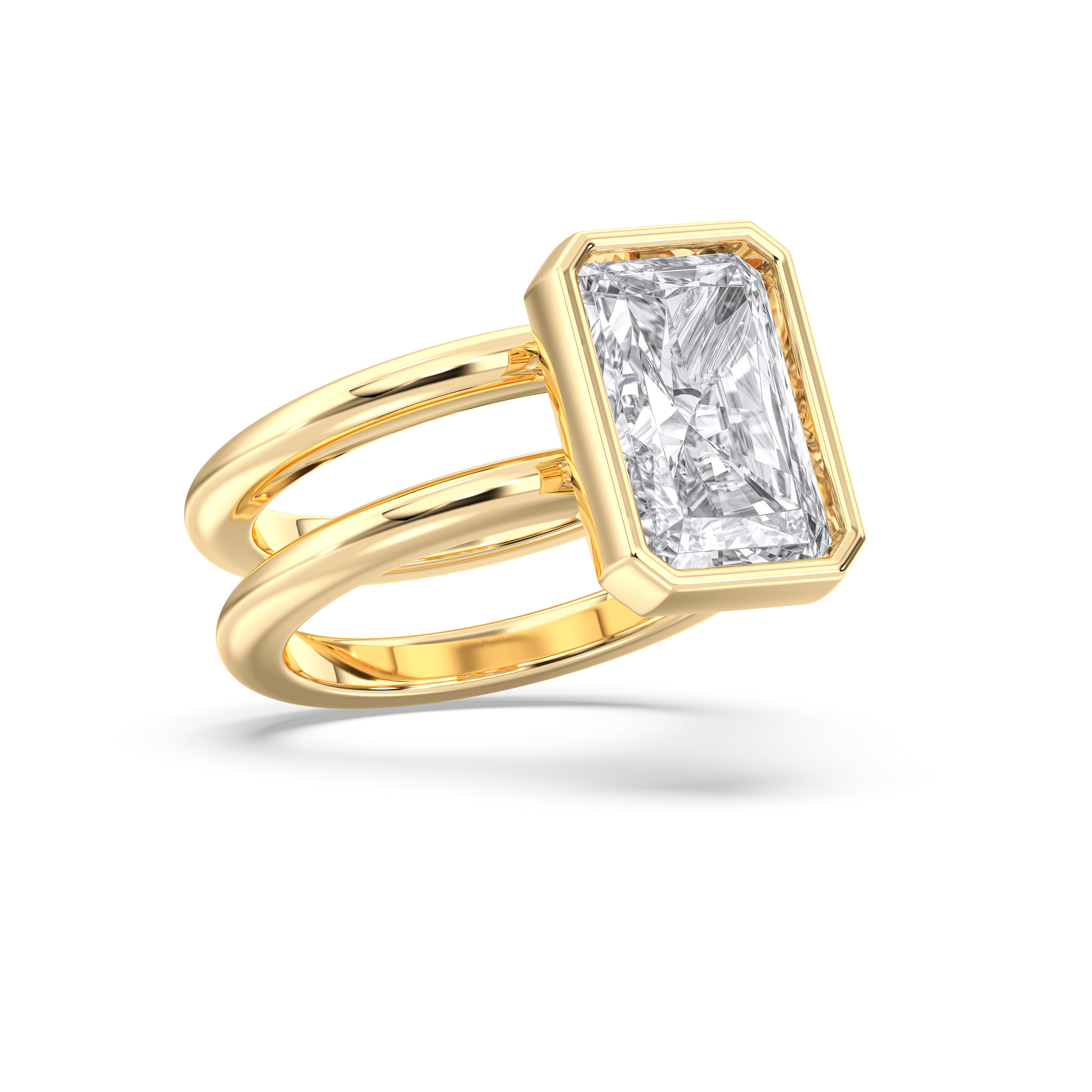 4.68 Carat Oval Cut Lab Grown Diamond Bezel Set Solitaire Ring in Solid Gold For Her