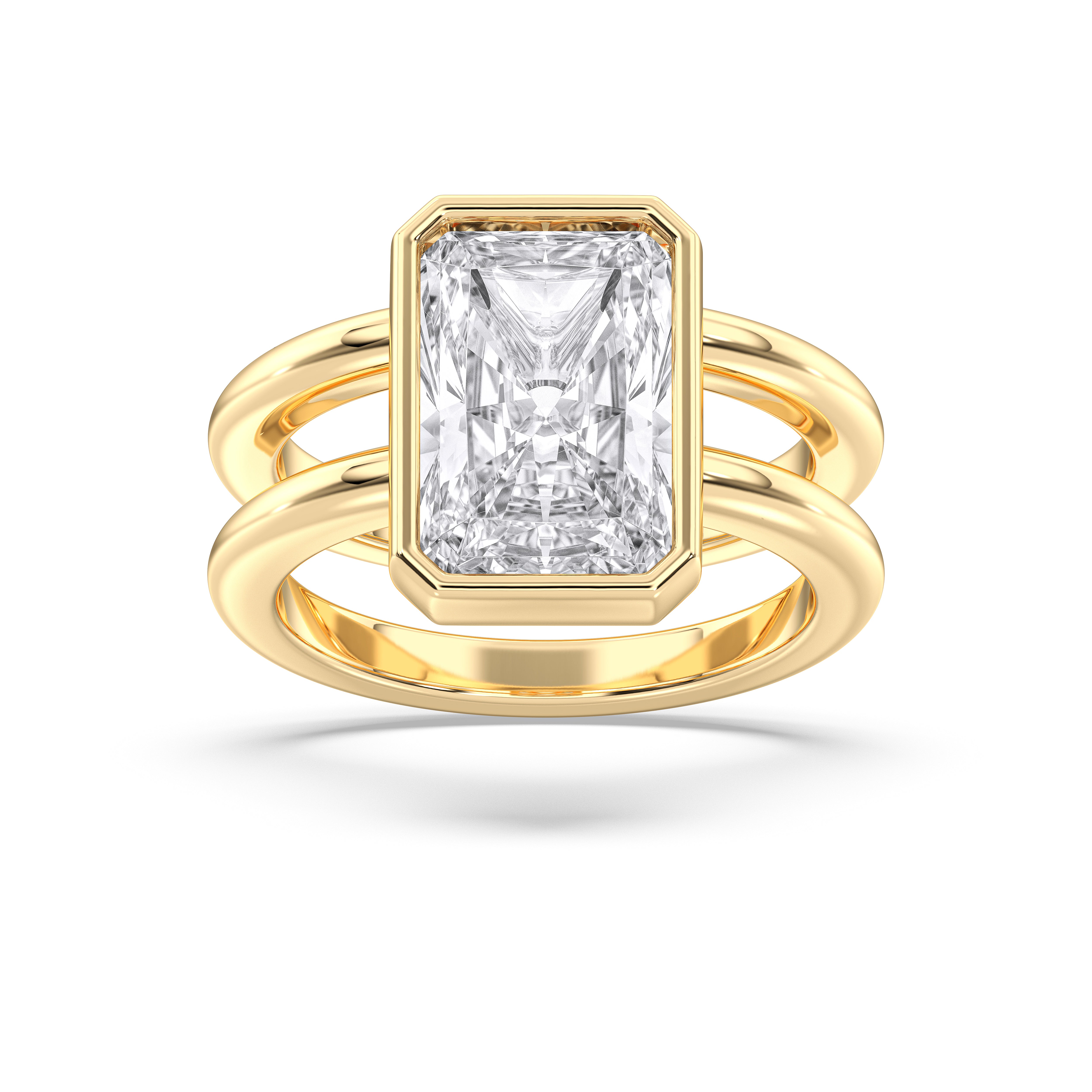 4.68 Carat Oval Cut Lab Grown Diamond Bezel Set Solitaire Ring in Solid Gold For Her