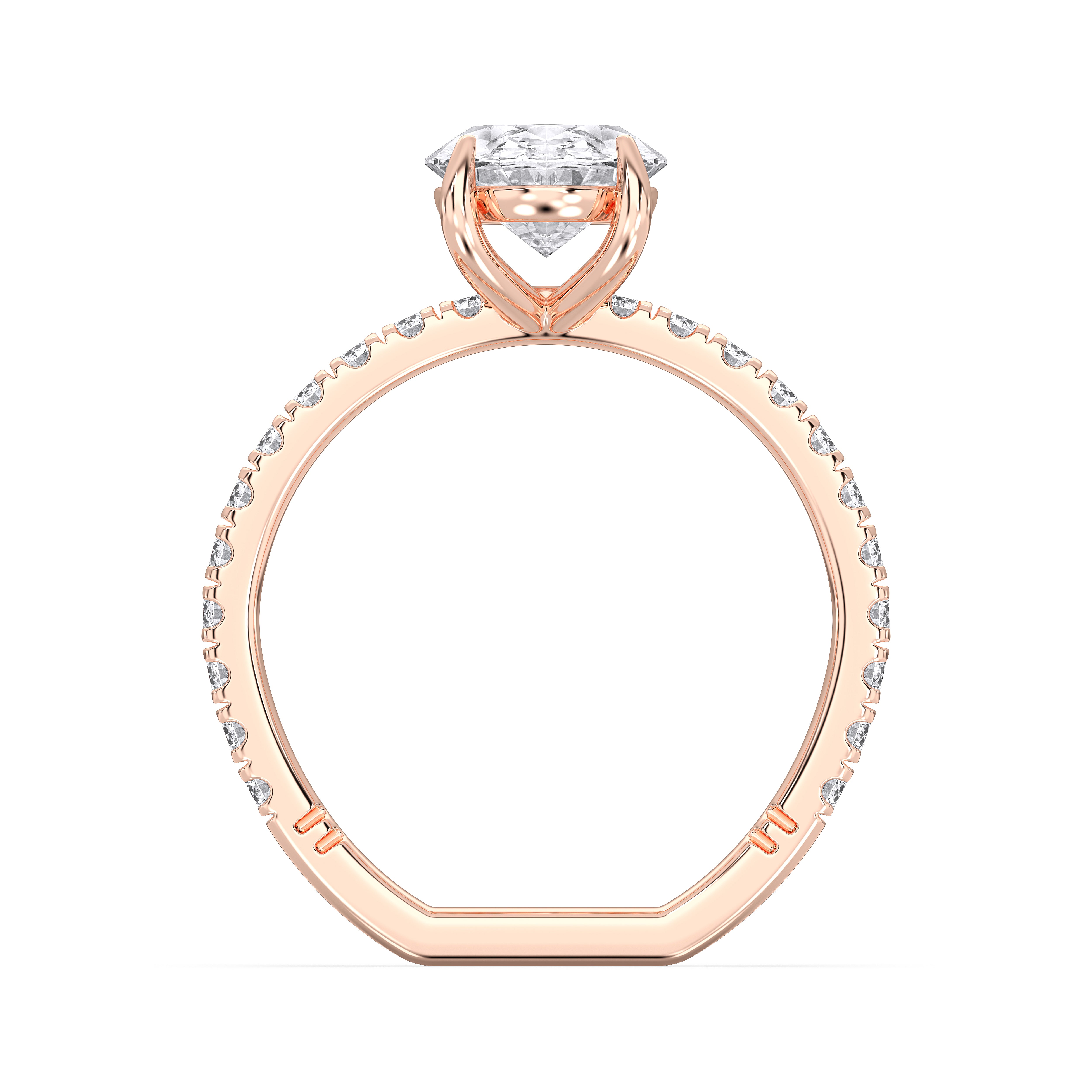 2.65 Carat Oval & Round Cut Lab Grown Diamond Solitaire Engagement Ring In Solid Gold