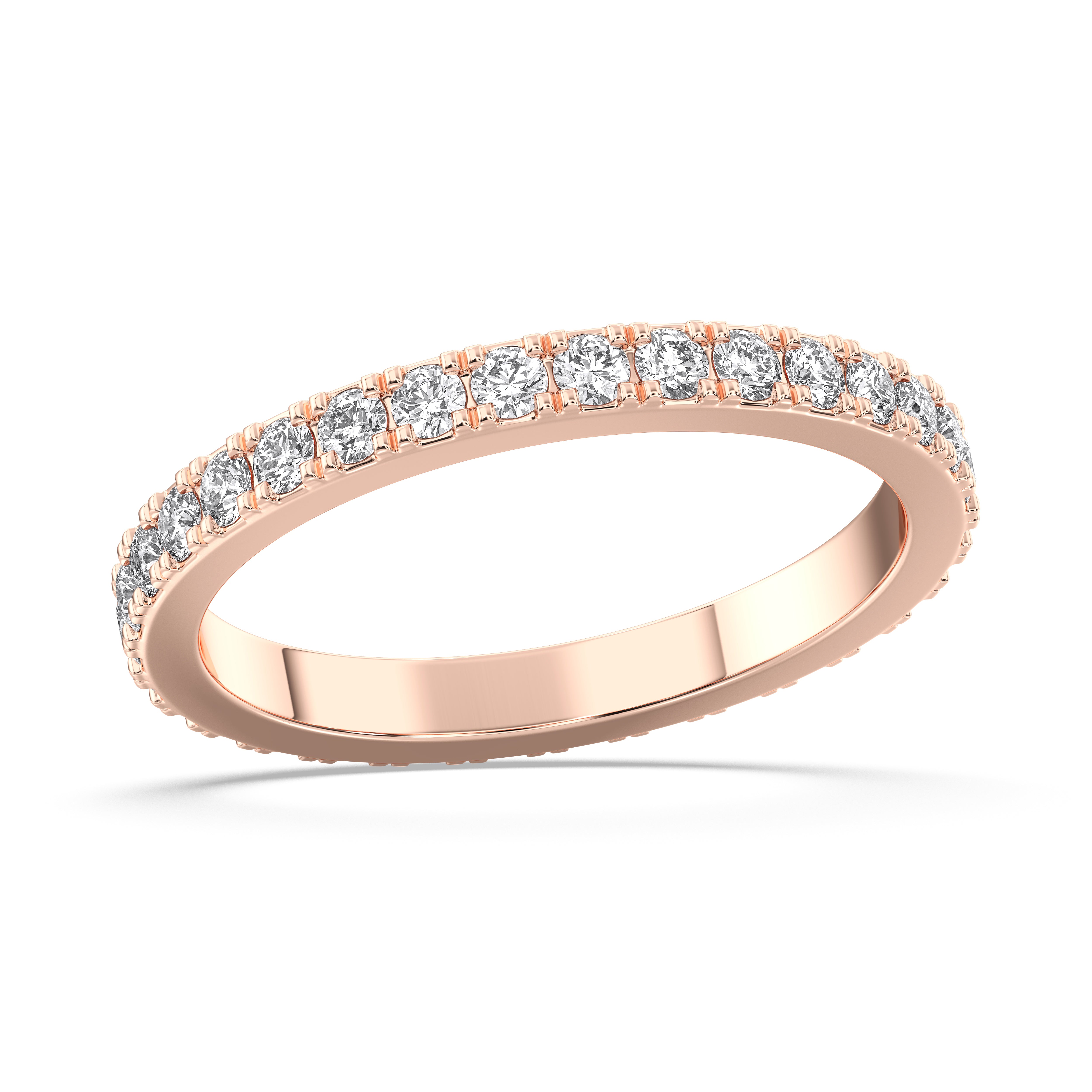 1.00 Carat Oval Cut Lab Grown Diamond Eternity Wedding Band in Solid Gold