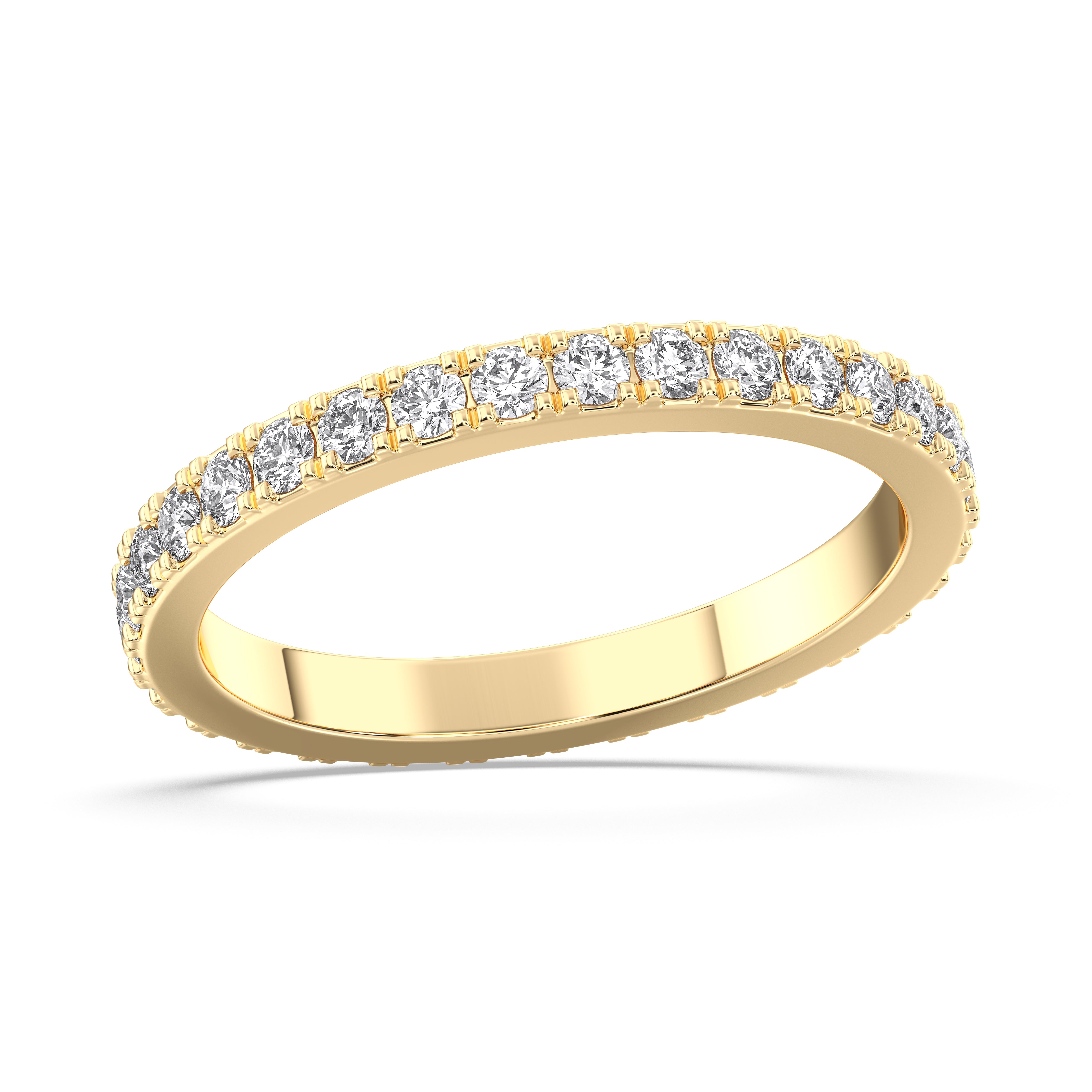 1.00 Carat Oval Cut Lab Grown Diamond Eternity Wedding Band in Solid Gold