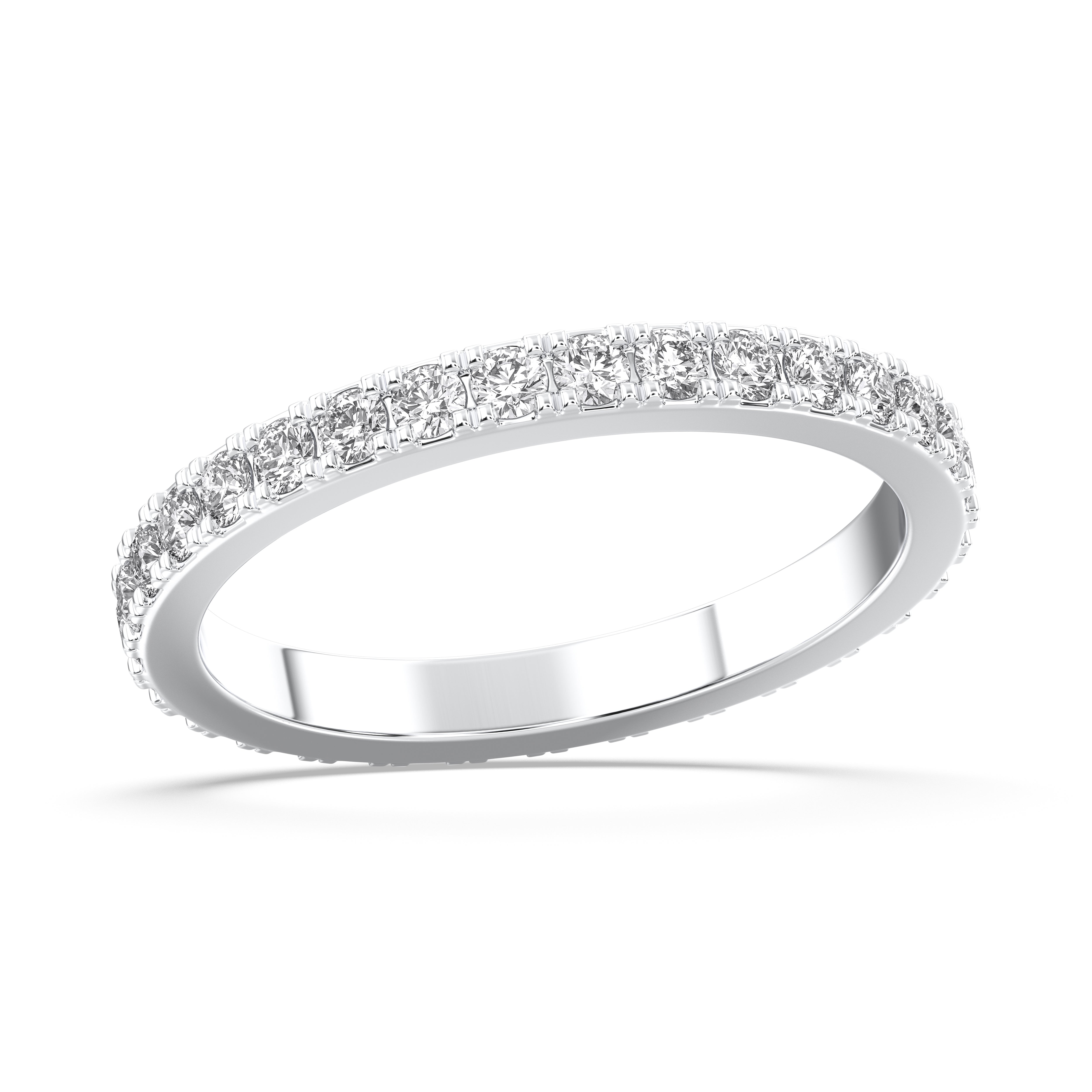 1.00 Carat Oval Cut Lab Grown Diamond Eternity Wedding Band in Solid Gold