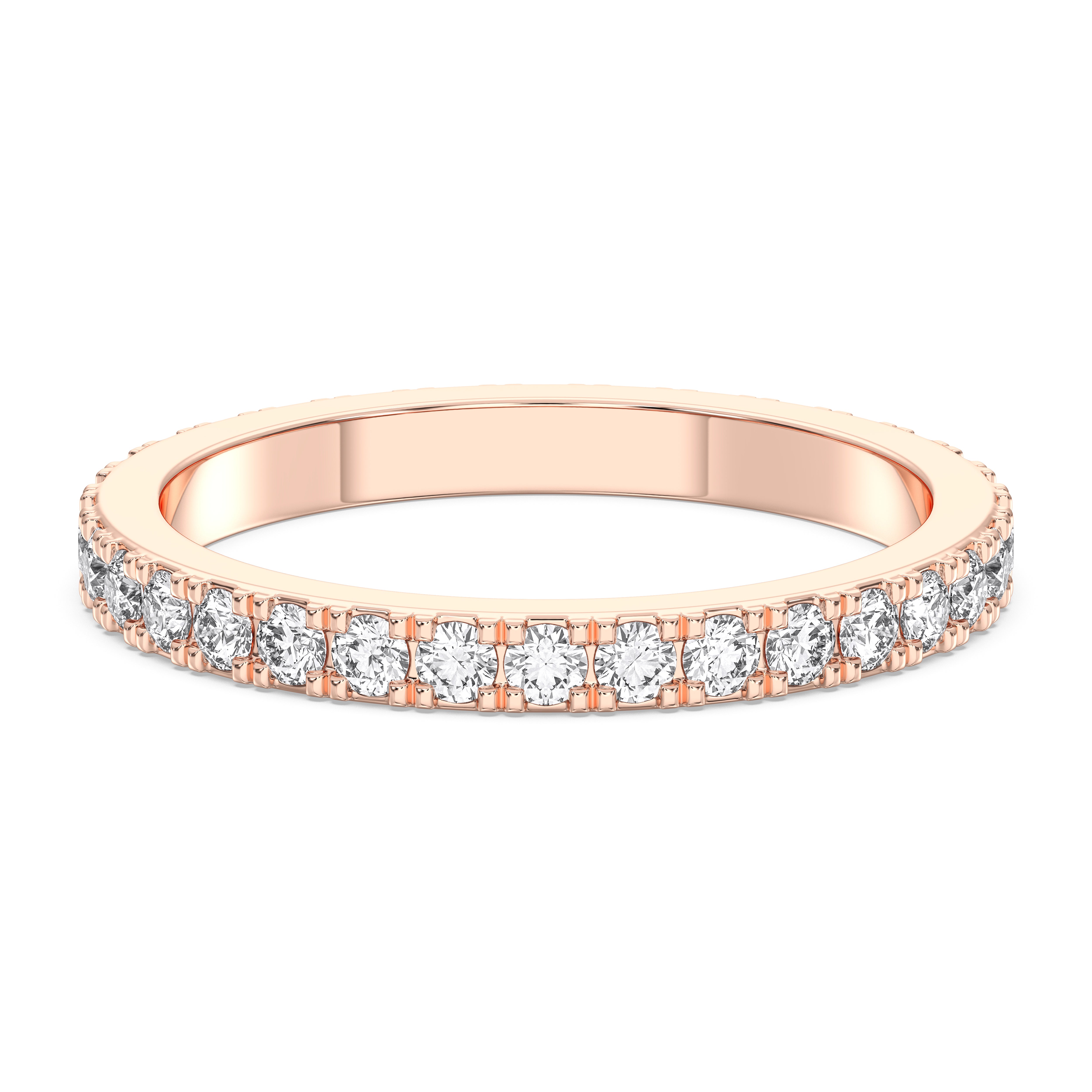 1.00 Carat Oval Cut Lab Grown Diamond Eternity Wedding Band in Solid Gold