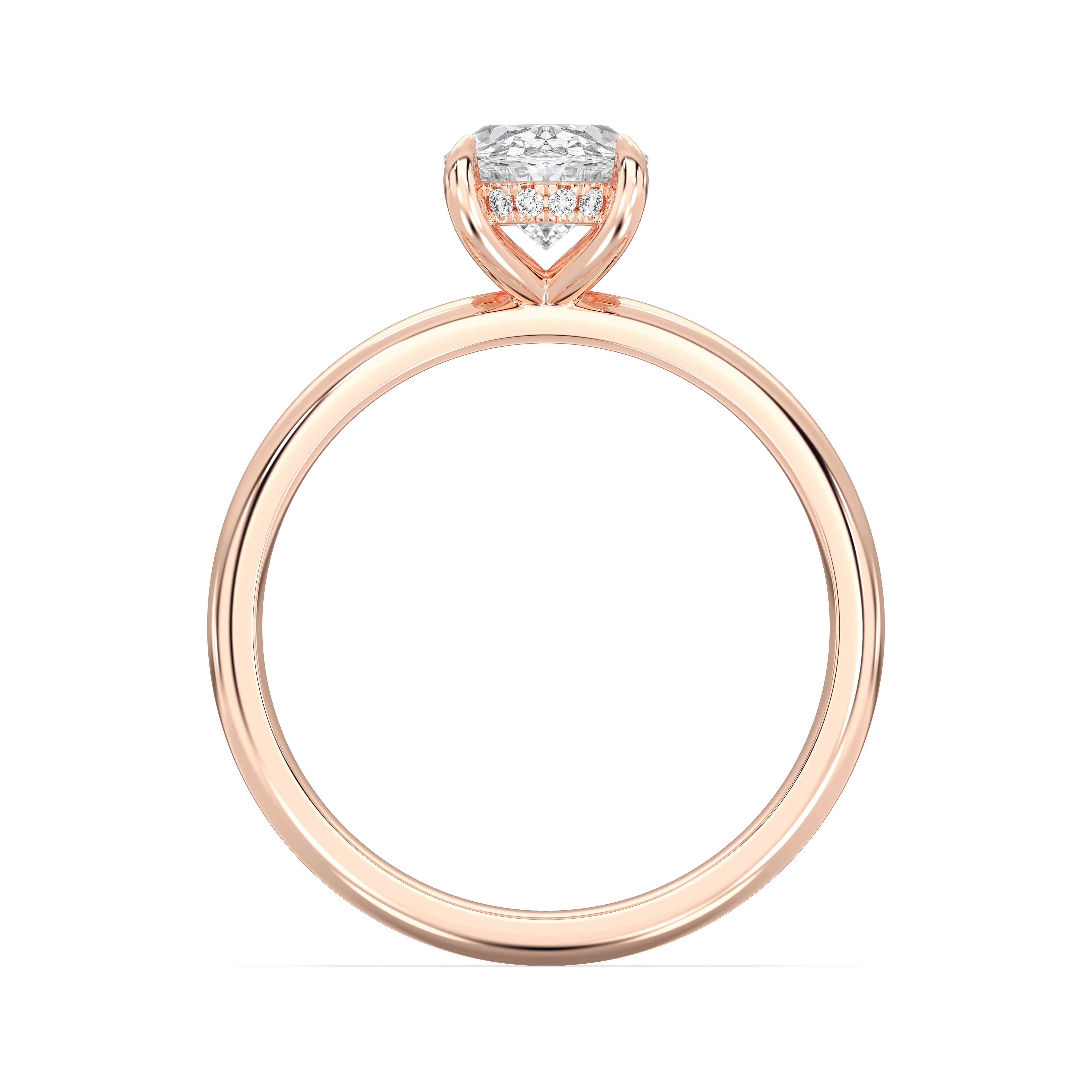 1.78 Carat Oval & Round Lab Grown Diamond  Prong Set Solitaire Ring in Solid Gold