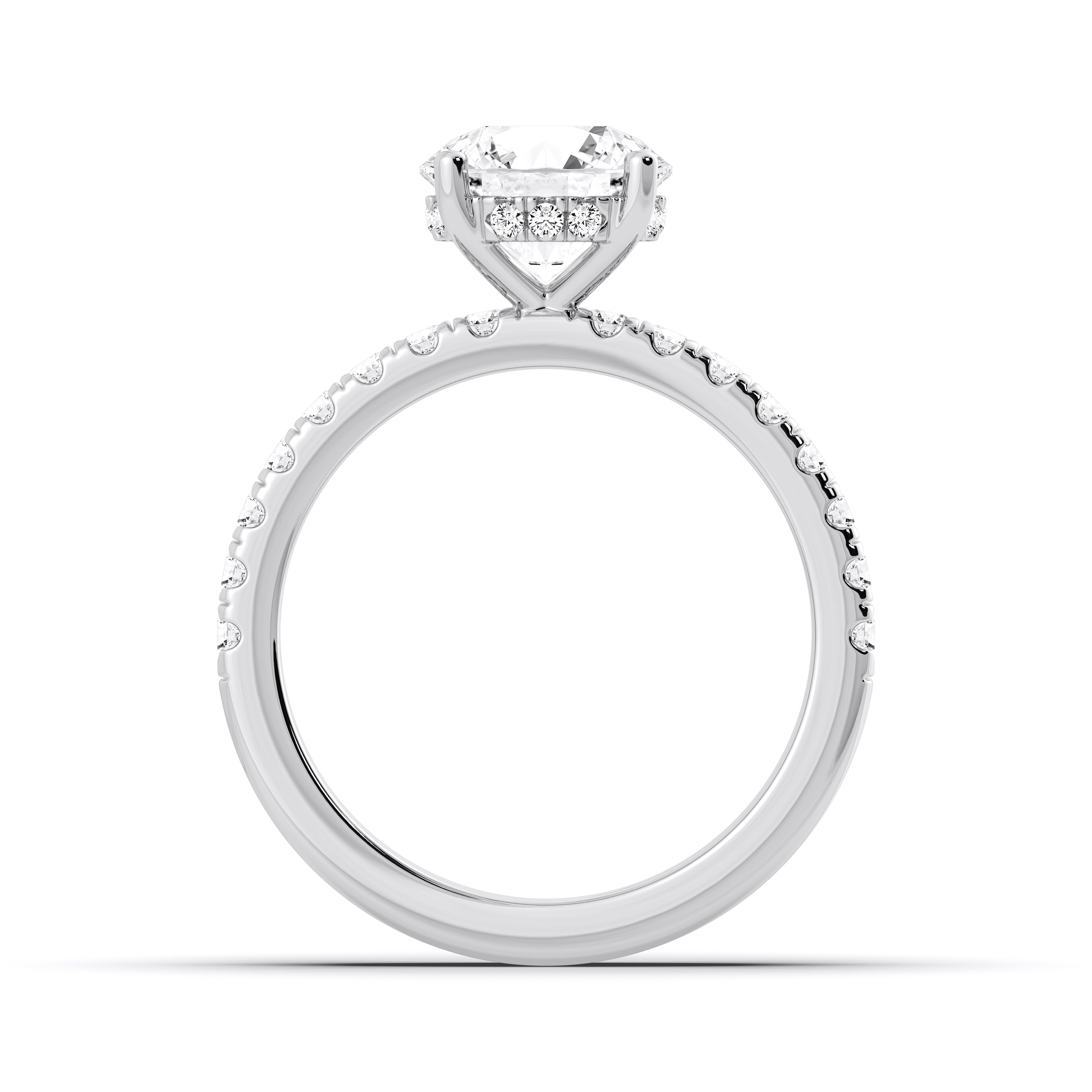 2.85 Carat Round Cut Lab Grown Diamond Solitaire Engagement Ring With Matching Wedding Band in Solid Gold