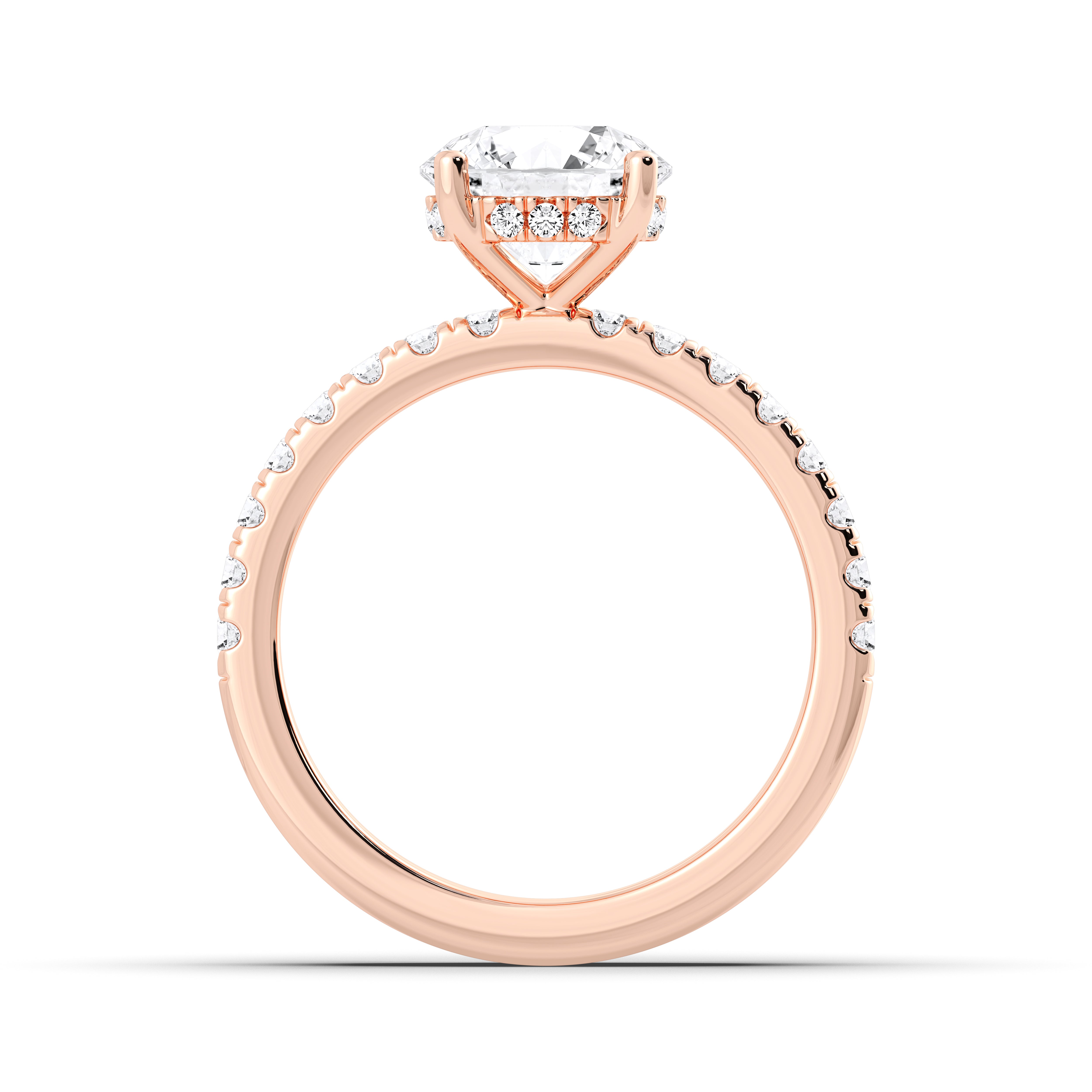 2.85 Carat Round Cut Lab Grown Diamond Solitaire Engagement Ring With Matching Wedding Band in Solid Gold