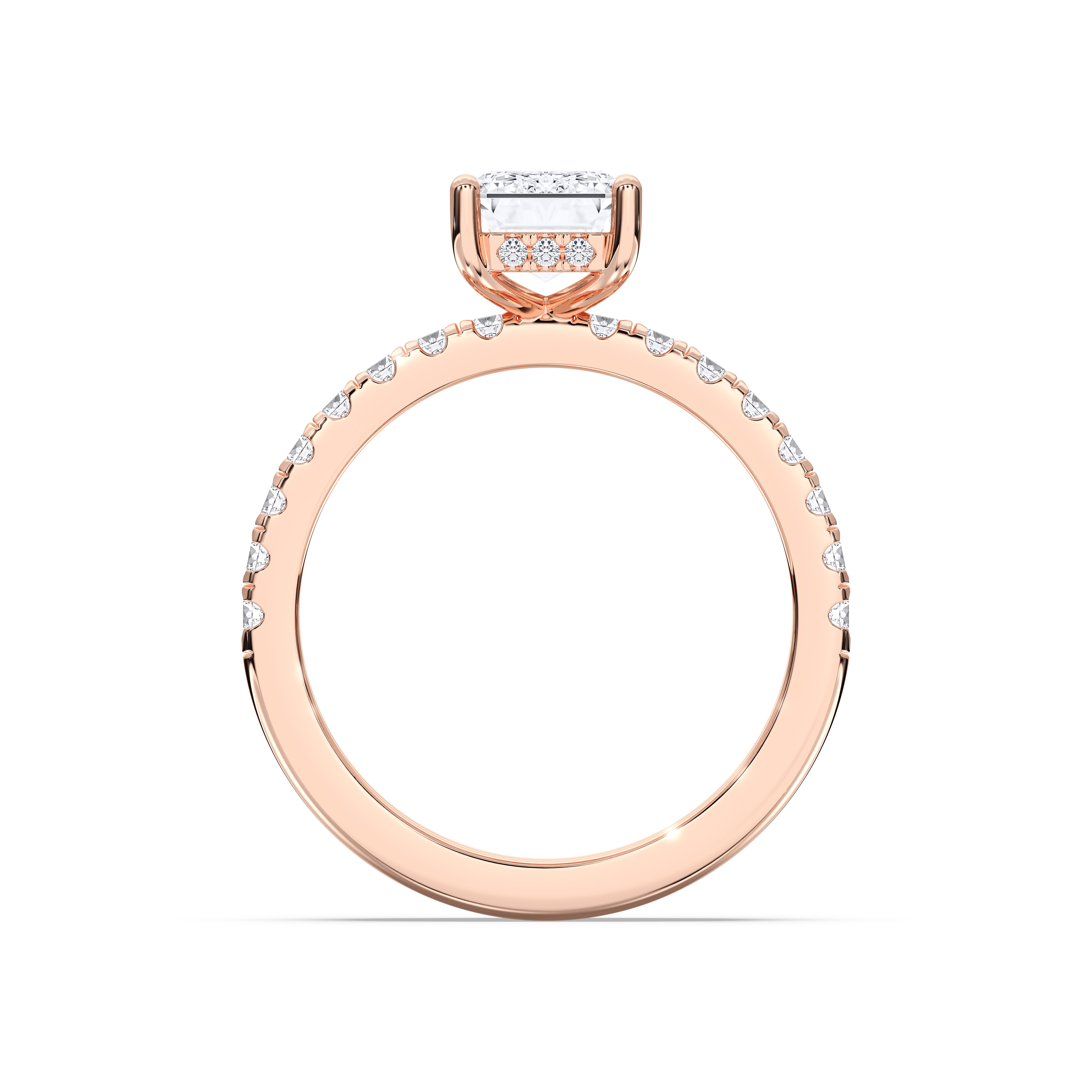 2.77 Carat Emerald & Round Cut Lab Grown Diamond Solitaire Engagement Ring With Matching Wedding Band in Solid Gold
