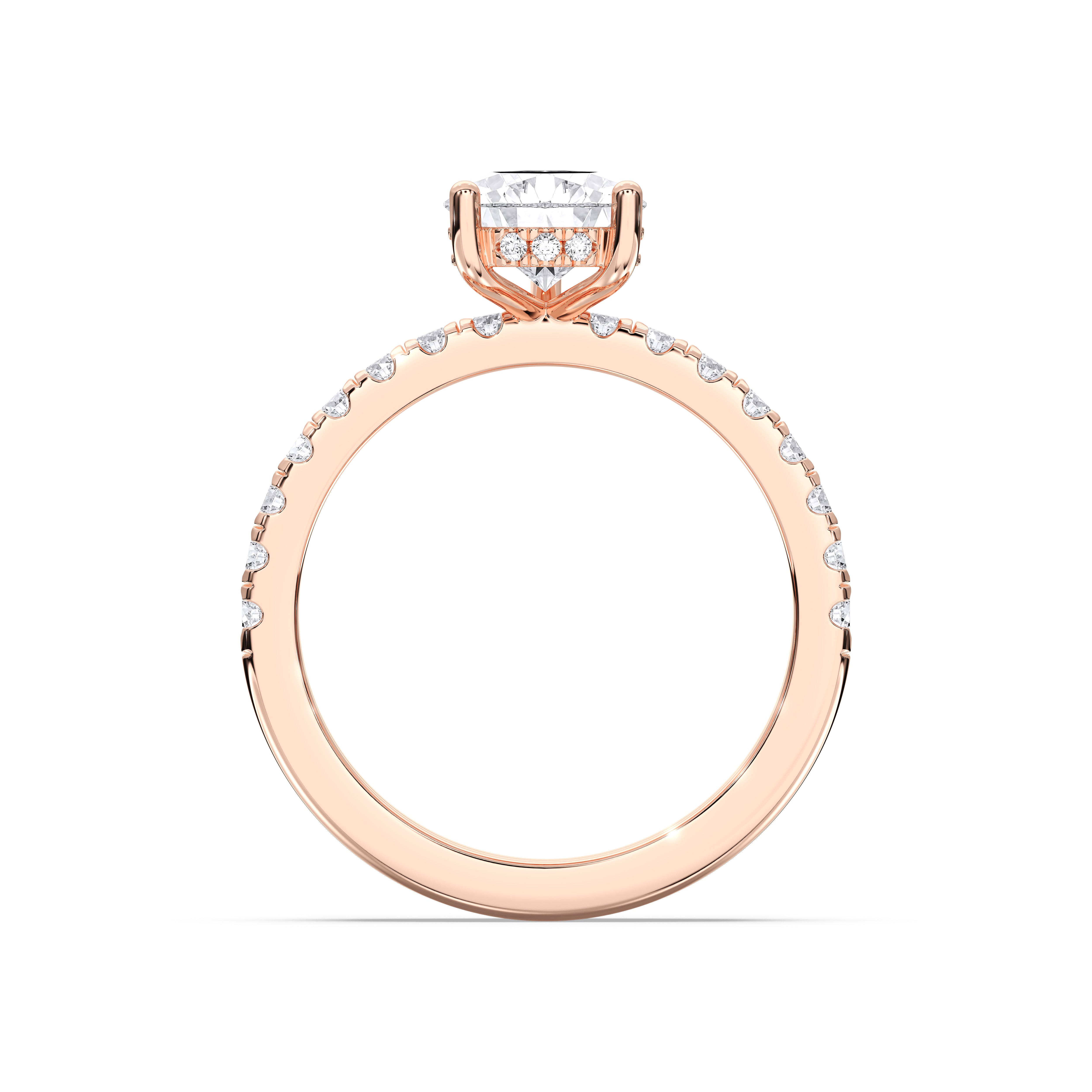 2.75 Carat Pear & Round Cut Lab Grown Diamond Solitaire Engagement Ring With Matching Wedding Band in Solid Gold