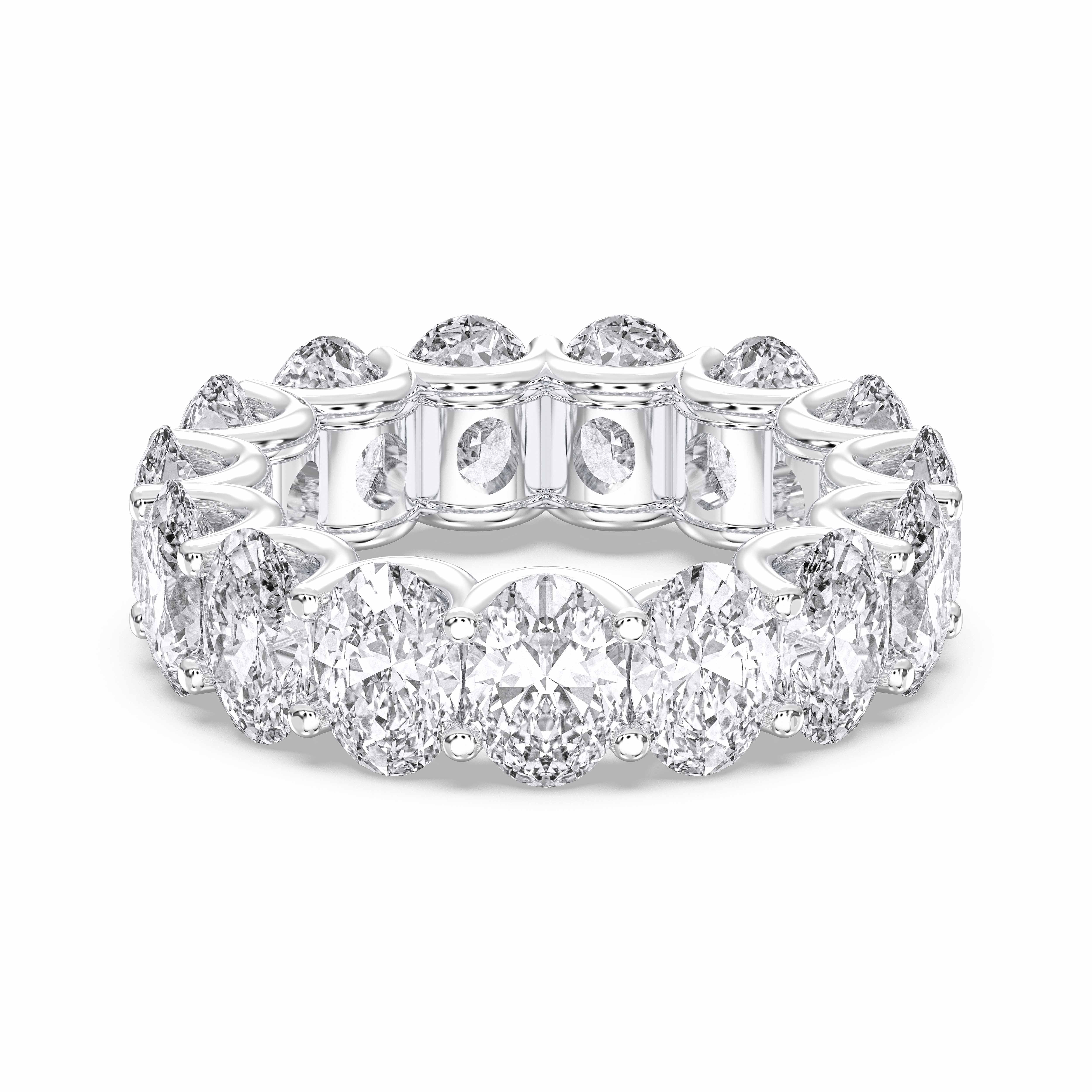 7.50 Carat Oval Cut Lab Created Diamond Full Eternity Wedding Ring For Her
