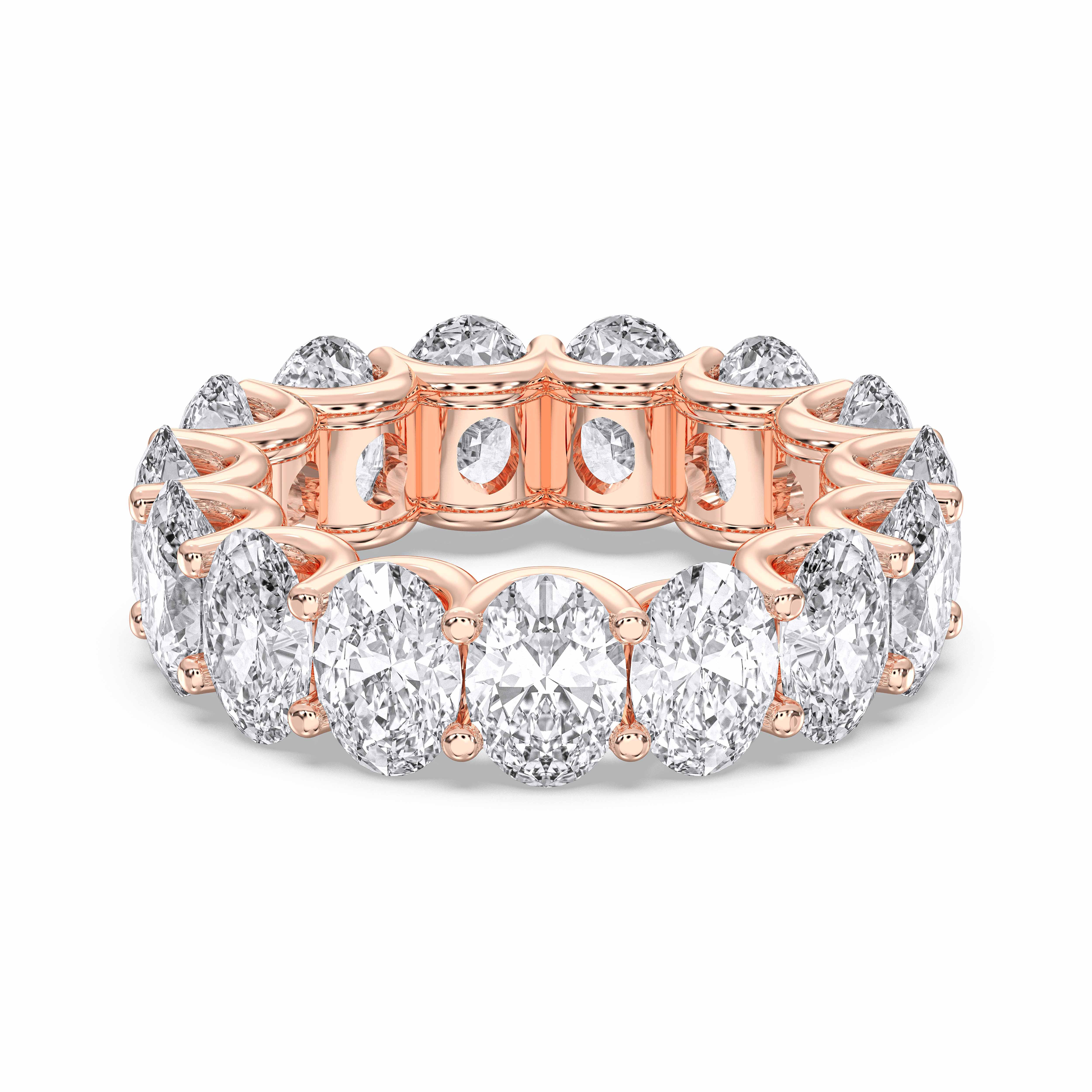 7.50 Carat Oval Cut Lab Created Diamond Full Eternity Wedding Ring For Her
