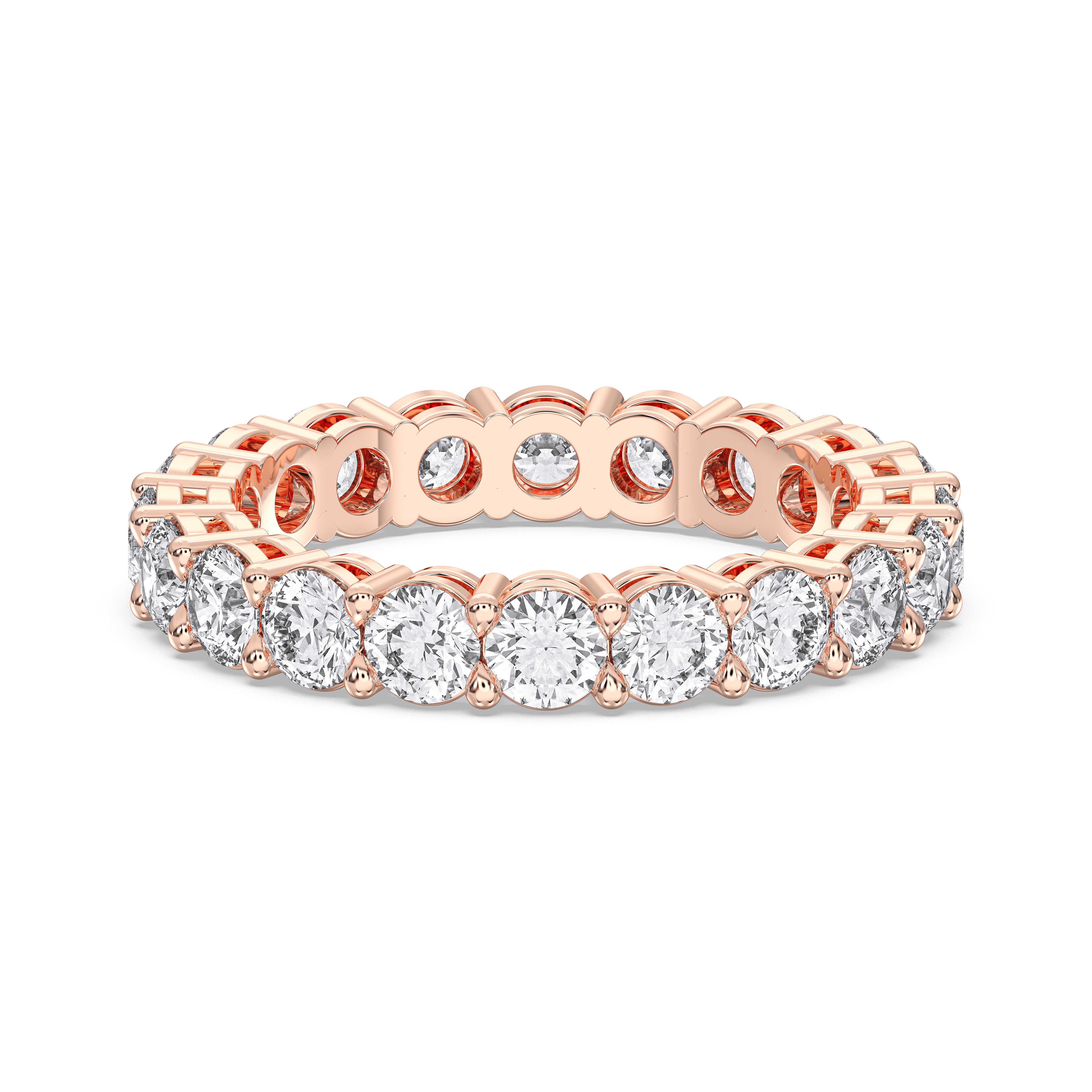4.00 Carat Round Cut Lab Grown Diamond Eternity Wedding Ring in Solid Gold