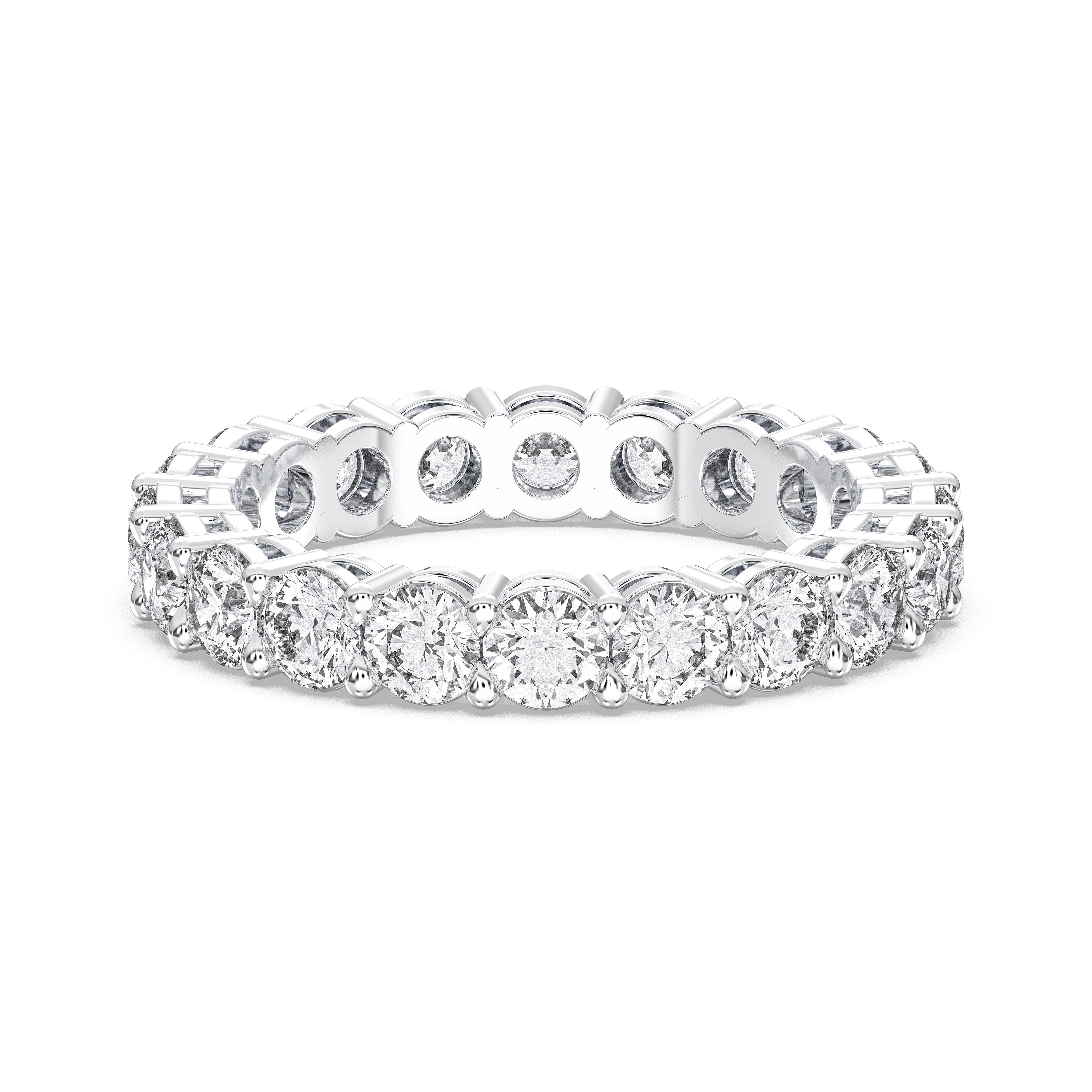 4.00 Carat Round Cut Lab Grown Diamond Eternity Wedding Ring in Solid Gold