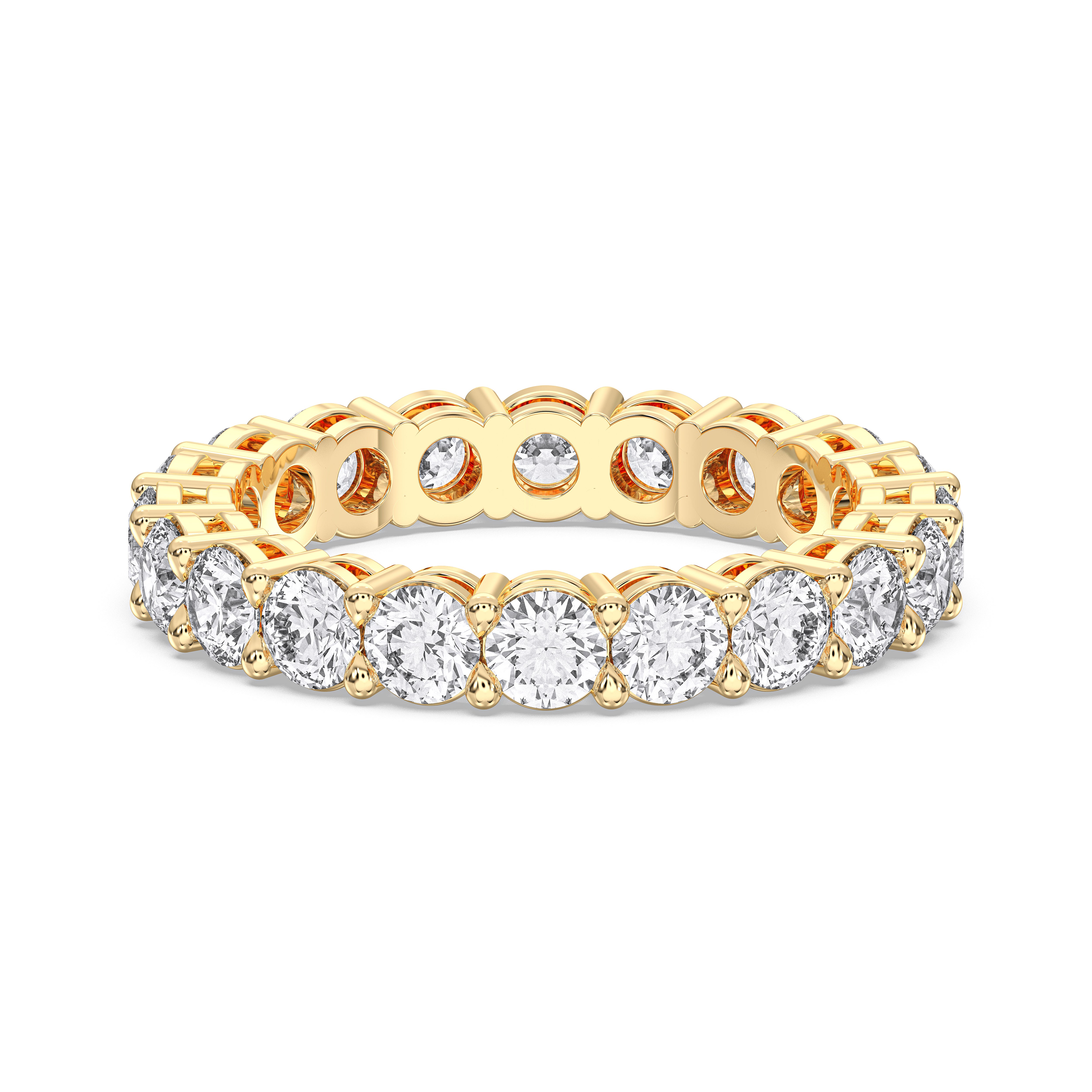4.00 Carat Round Cut Lab Grown Diamond Eternity Wedding Ring in Solid Gold