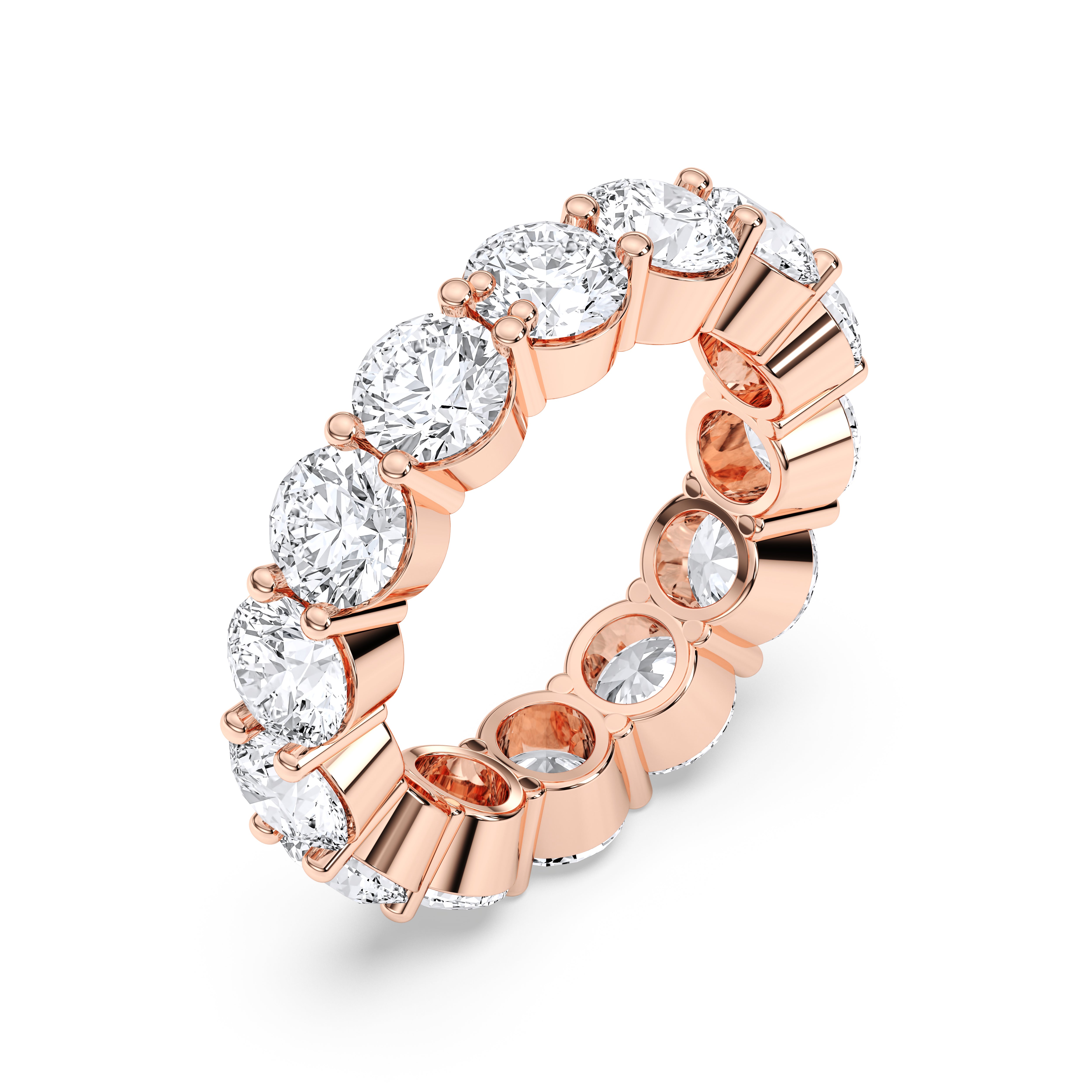 7.00 Carat Round Cut Lab Grown Diamond Eternity Wedding Ring in Solid Gold