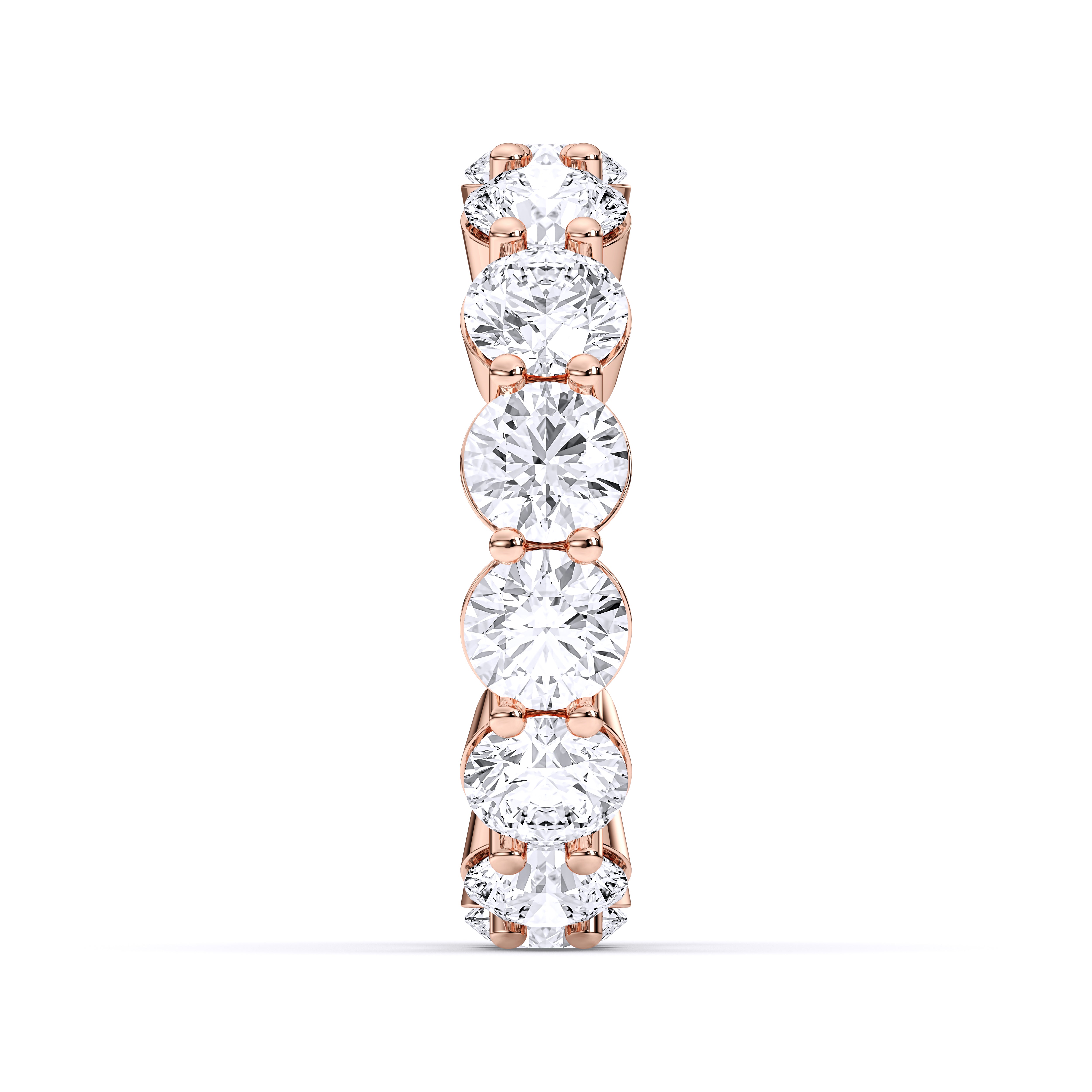 7.00 Carat Round Cut Lab Grown Diamond Eternity Wedding Ring in Solid Gold