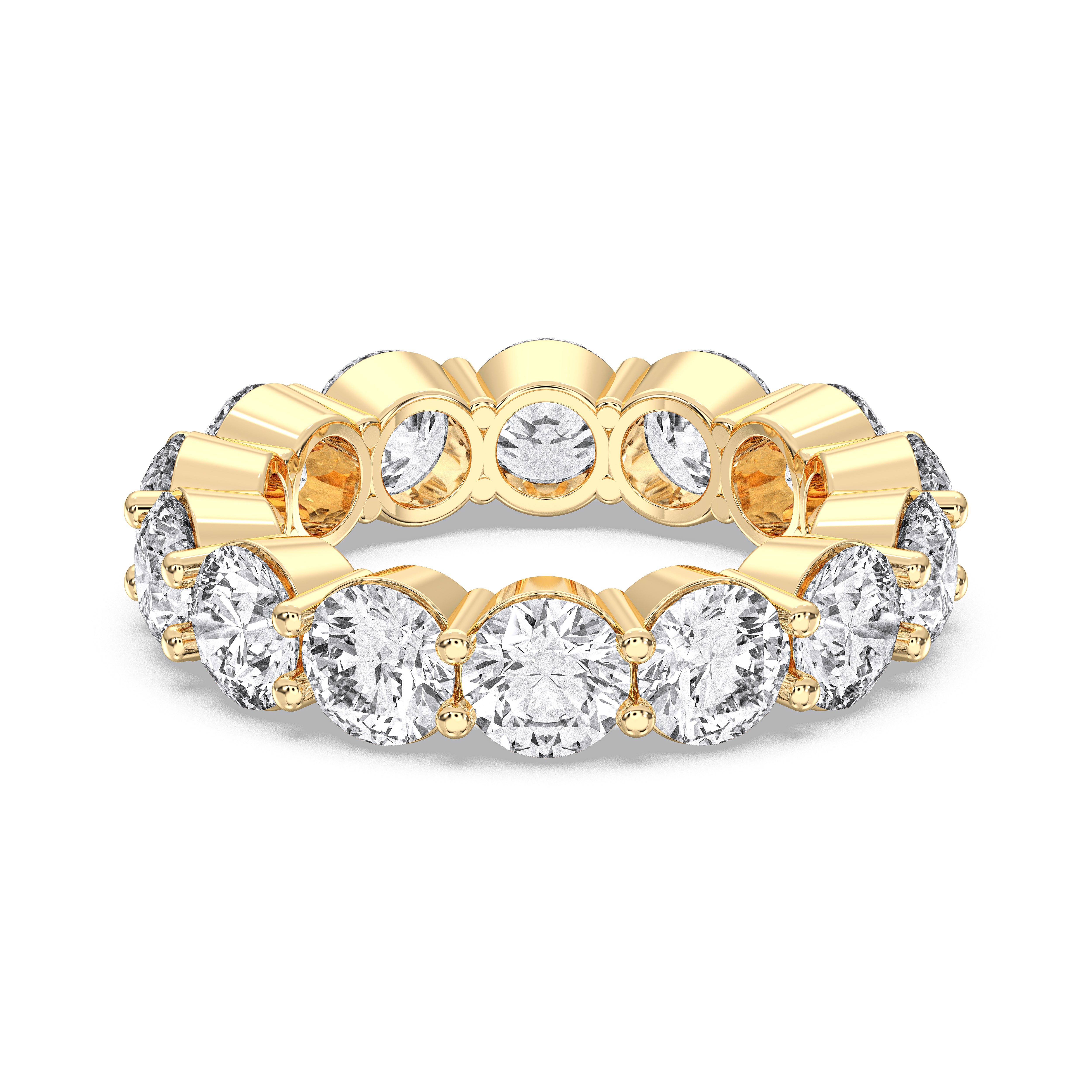 7.00 Carat Round Cut Lab Grown Diamond Eternity Wedding Ring in Solid Gold